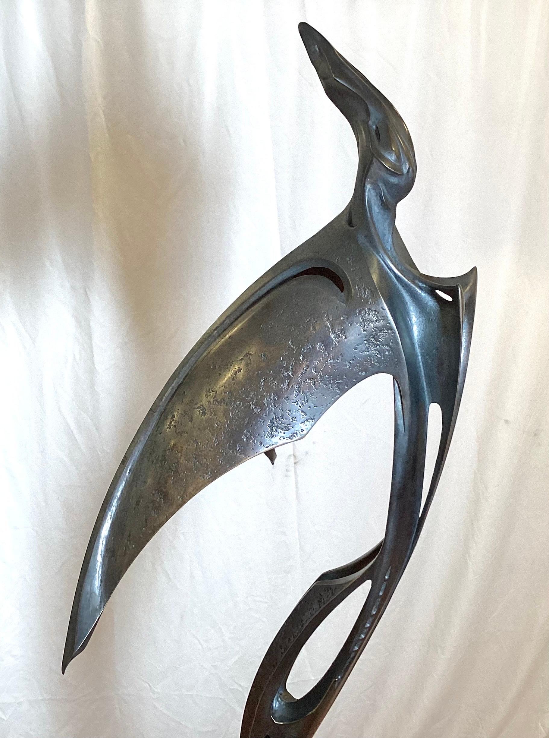 Contemporary A Hand Forged Bronze Sculpture Titled Ascension by Lawrence Welker IV For Sale