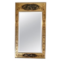 A Hand Painted Eglomise Wall Mirror by Labarge