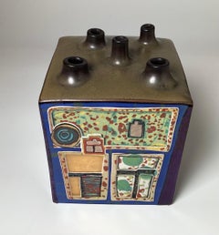 Hand Painted Flower House Vase by Rosenthal Signed F. Hundertwasser
