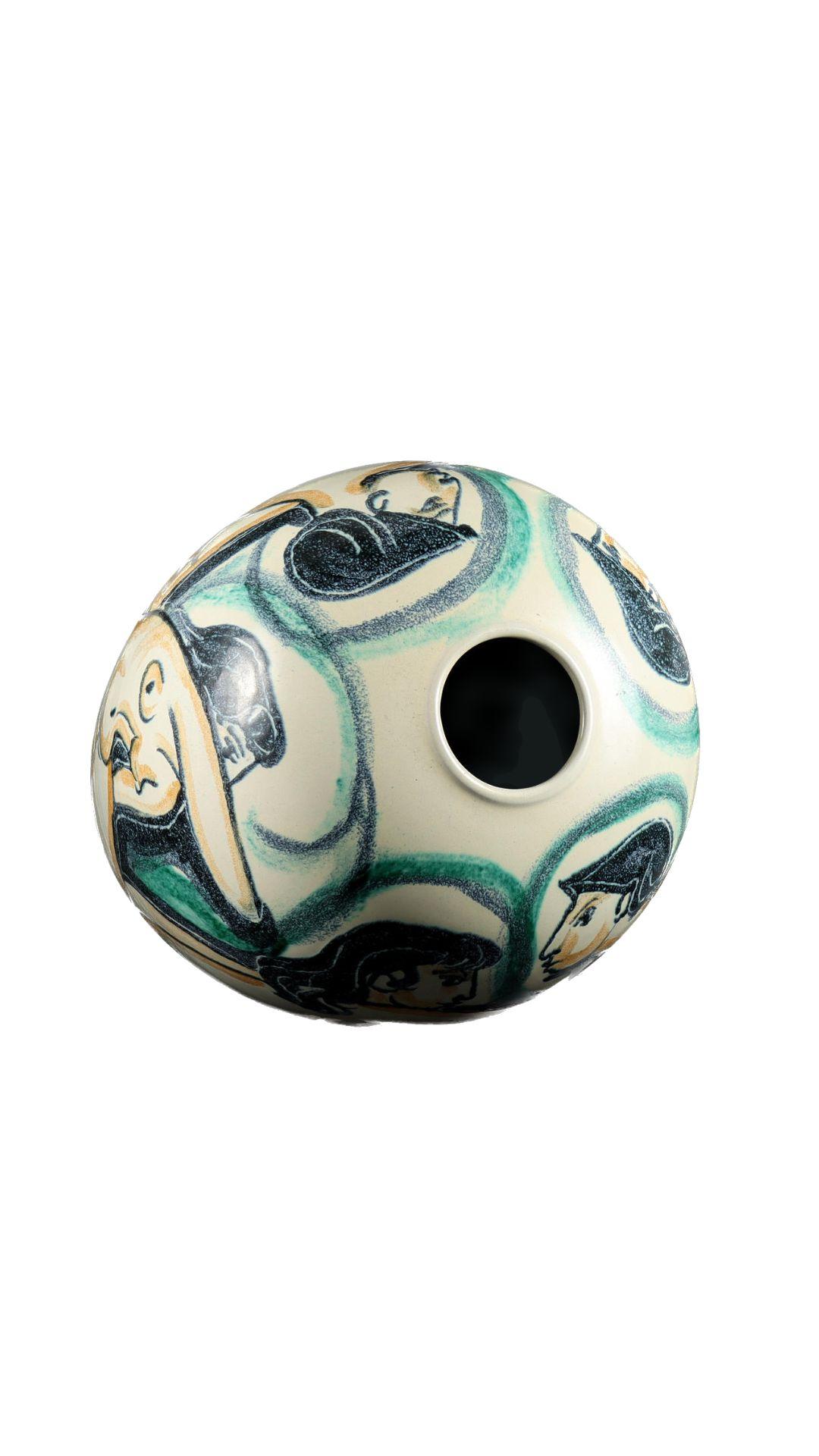 Mid-20th Century A Hand-Painted Swedish Floor Vase by Höganäs For Sale