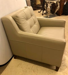 Hand-Stitched Leather Electronically Reclining Club Chair