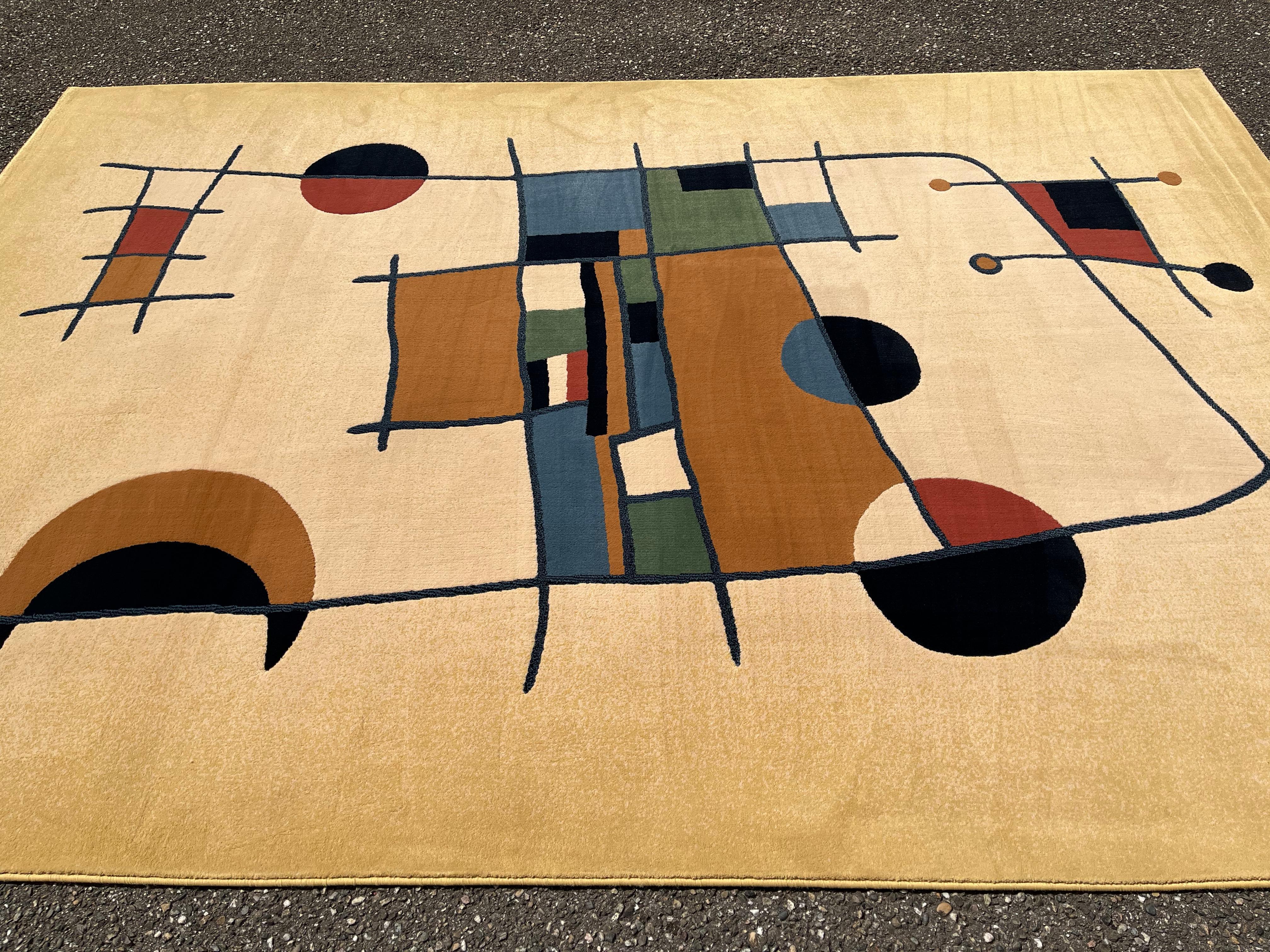 Contemporary Hand-Tufted Synthetic Rug in the Style of Joan Miró
