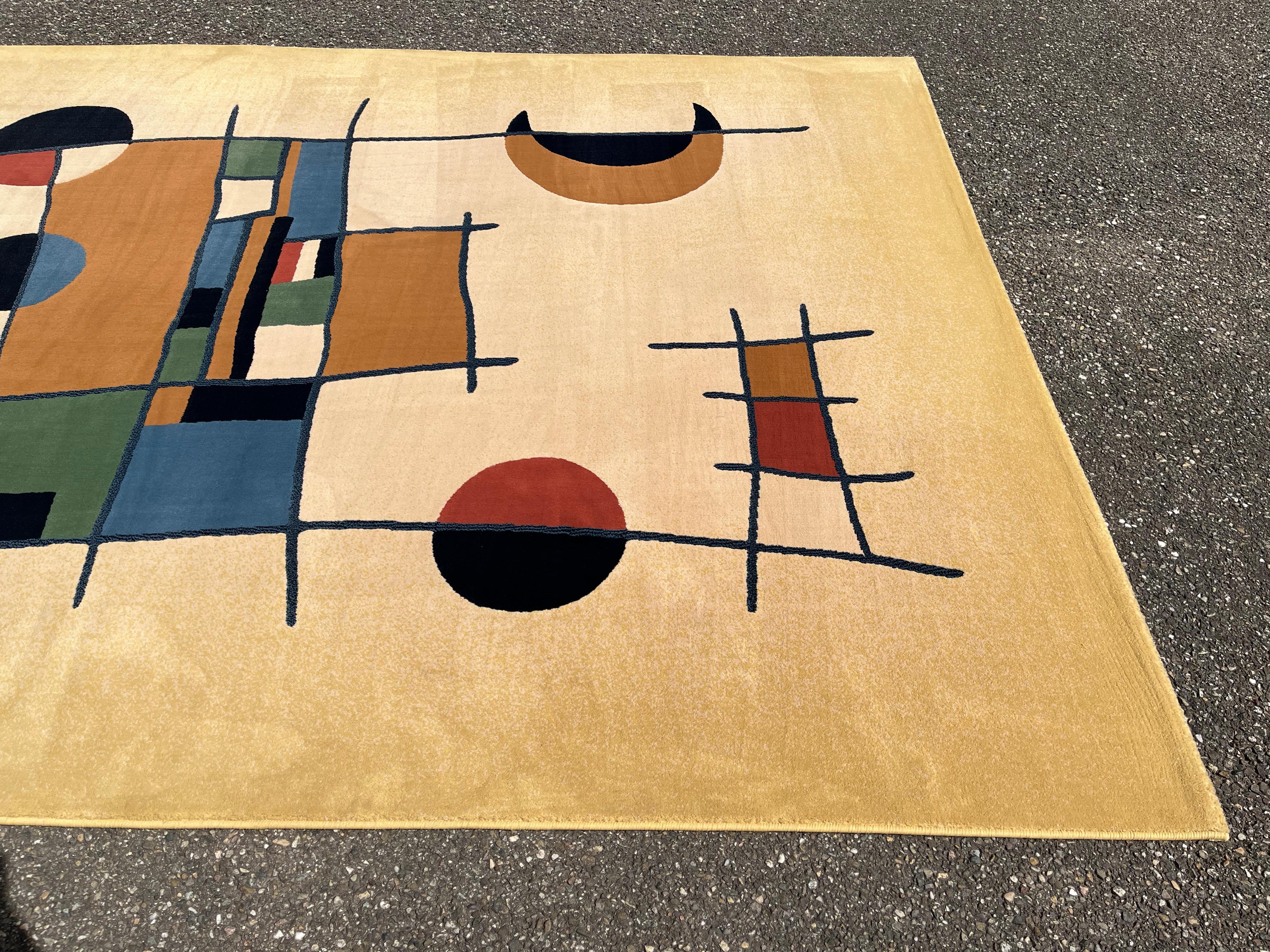 Hand-Tufted Synthetic Rug in the Style of Joan Miró 1