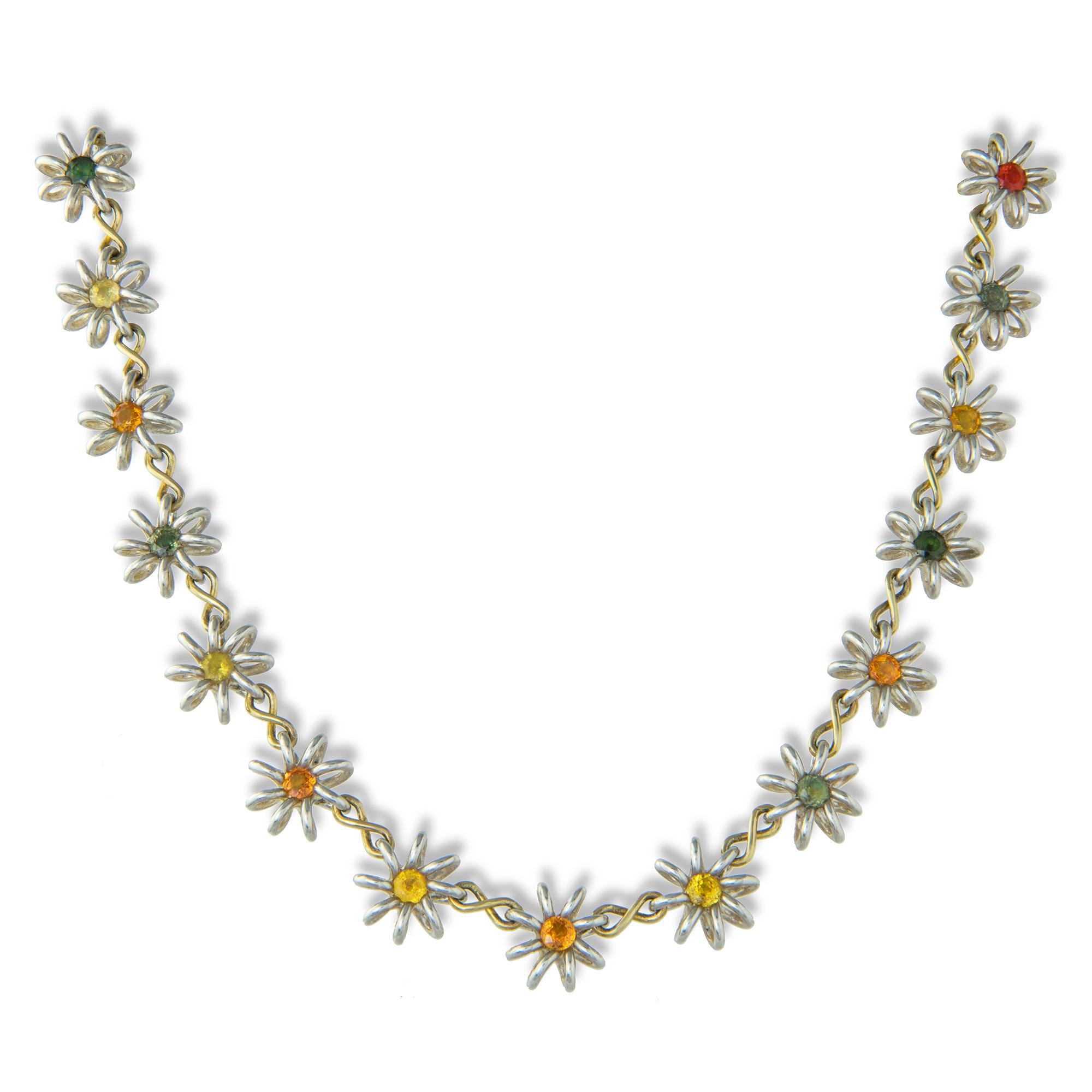 Halskette aus Silber und Gold von Lucie Heskett-Brem, handgefertigt (Moderne) im Angebot