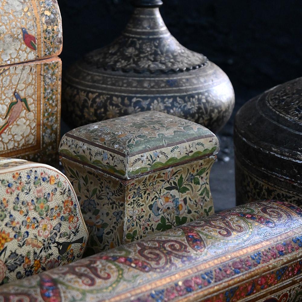 Victorian Handpicked Collection of Late 19th Century Papier Mache Kashmiri Objects For Sale
