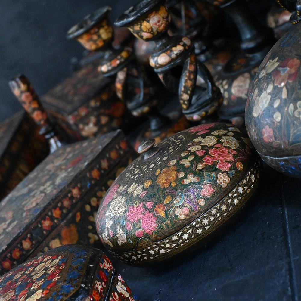 Hand-Crafted A handpicked Collection of Late 19th Century Papier Mache Kashmiri Objects