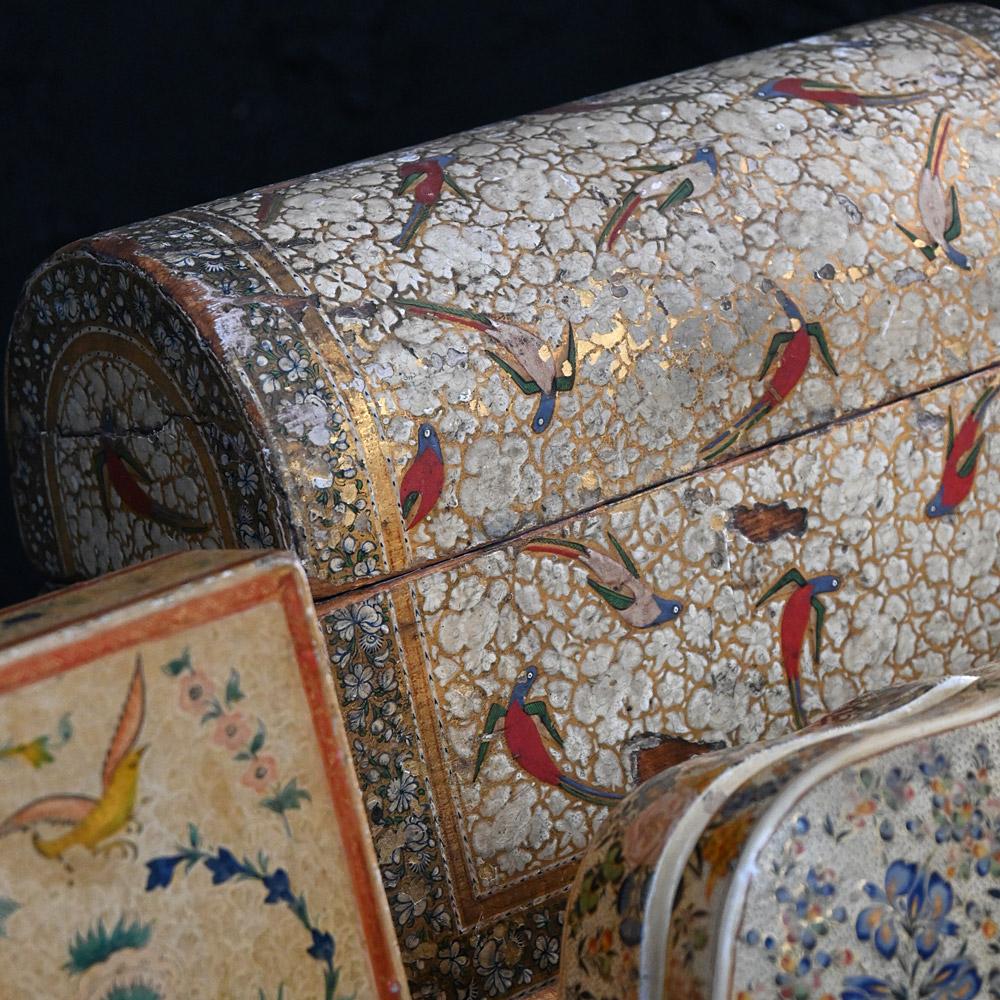 Hand-Crafted Handpicked Collection of Late 19th Century Papier Mache Kashmiri Objects For Sale