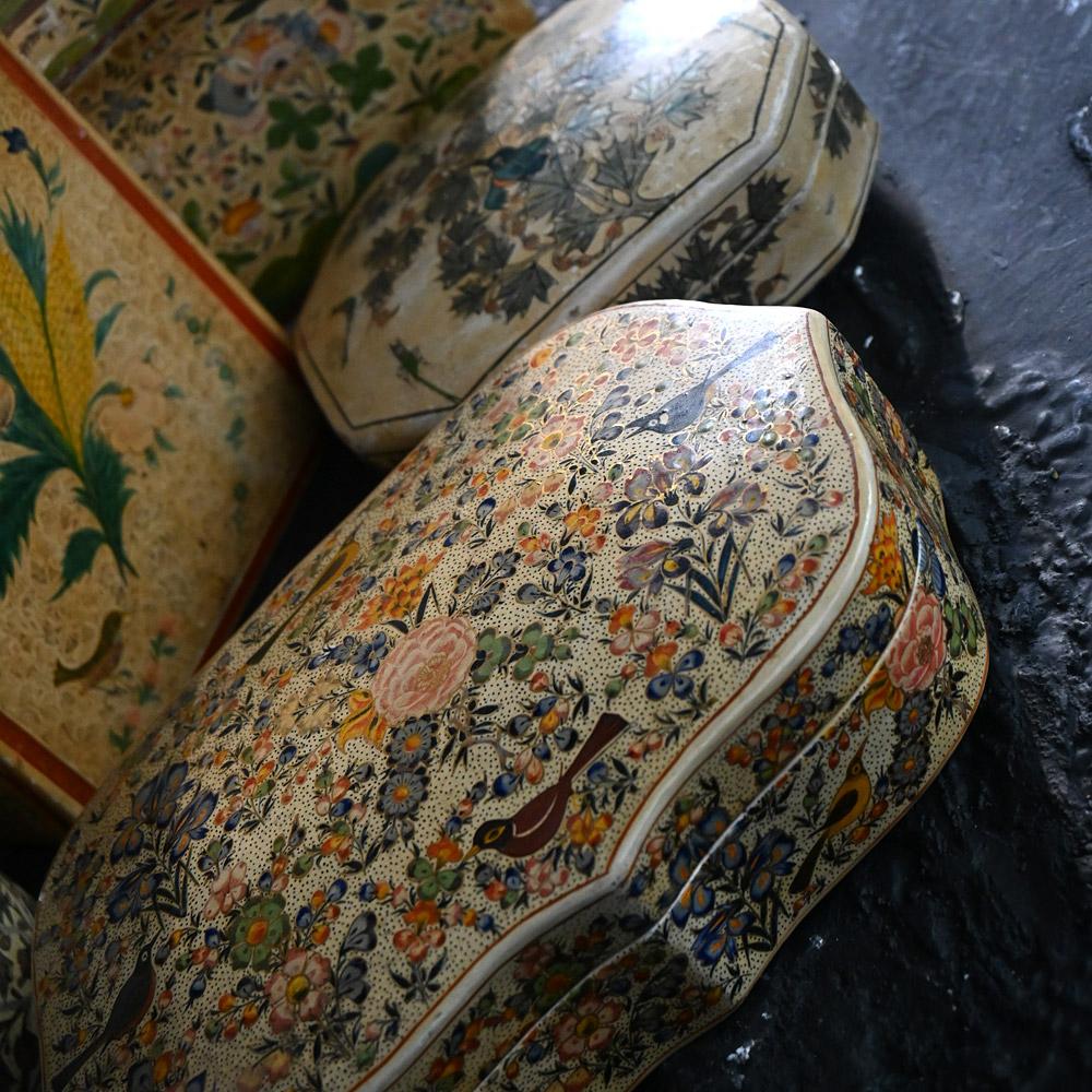 Wood Handpicked Collection of Late 19th Century Papier Mache Kashmiri Objects