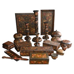 Antique A handpicked Collection of Late 19th Century Papier Mache Kashmiri Objects