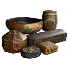 Handpicked Collection of Late 19th Century Papier Mache Kashmiri Objects