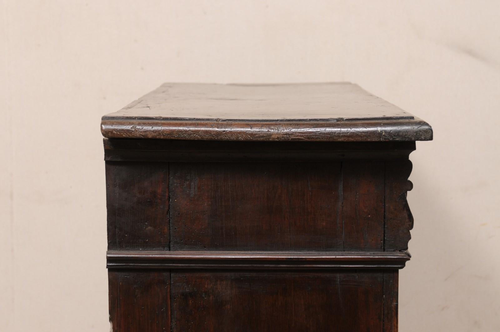 Handsome 18th Century Italian Carved-Walnut Credenza Cabinet For Sale 3