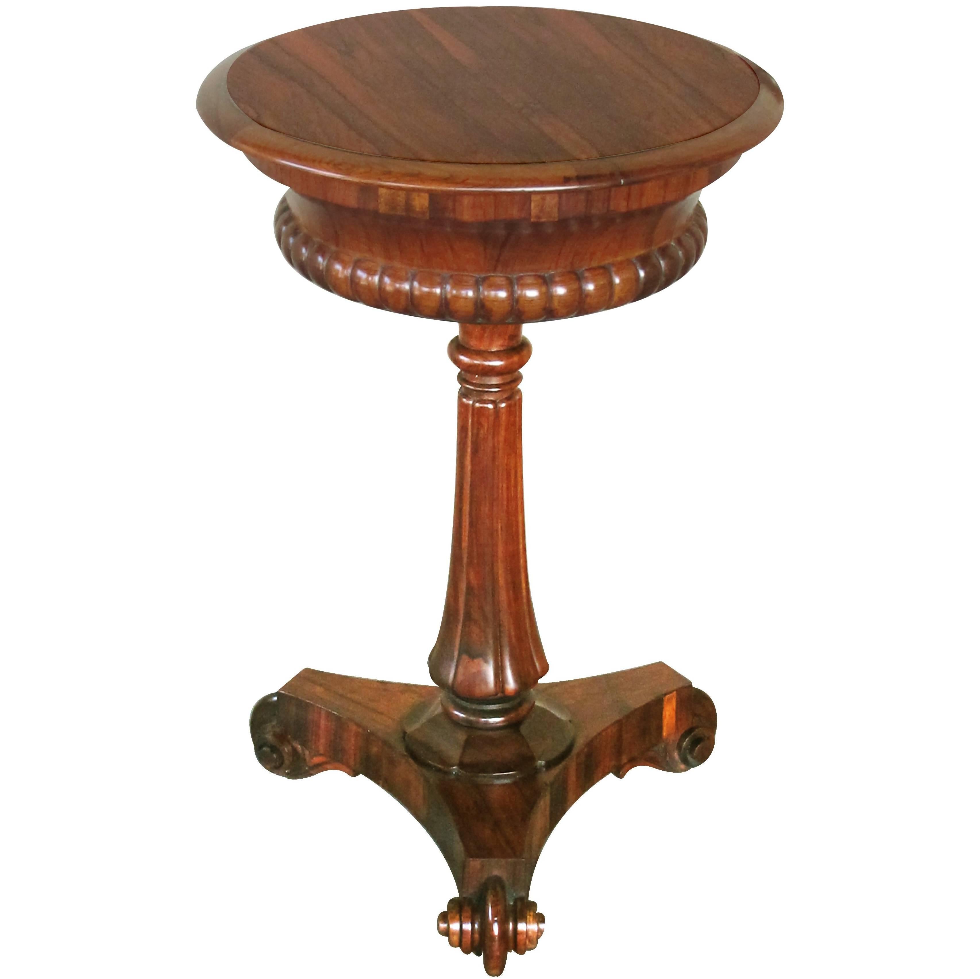 Handsome and Well-Figured English William IV Circular Rosewood Side Table