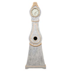 Handsome Early 19th Century Swedish Clock in a Soothing Blue/Gray Palette