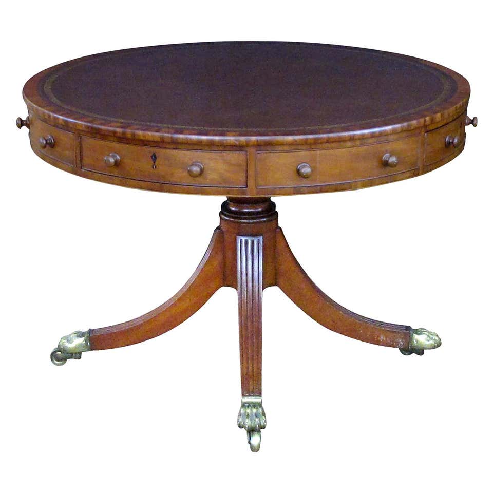 Handsome English Regency Mahogany Centre/Rent Table with Embossed ...