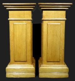 Ein hübsches Paar antiker Sockel / Säulen aus Goldener Eiche, Quebec Kanada