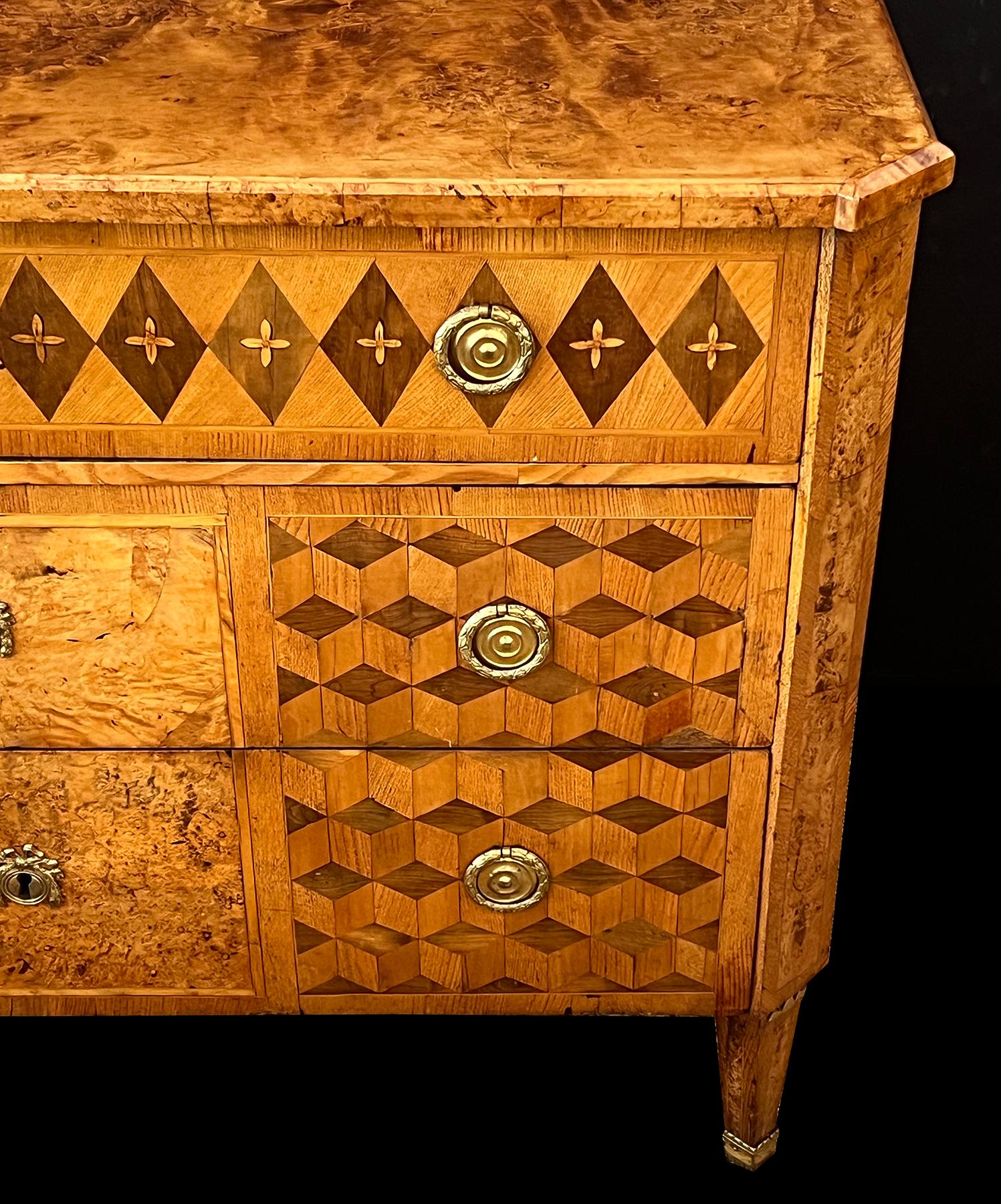 A Handsome Swedish Gustavian Alder Root Parquetry Chest For Sale 3