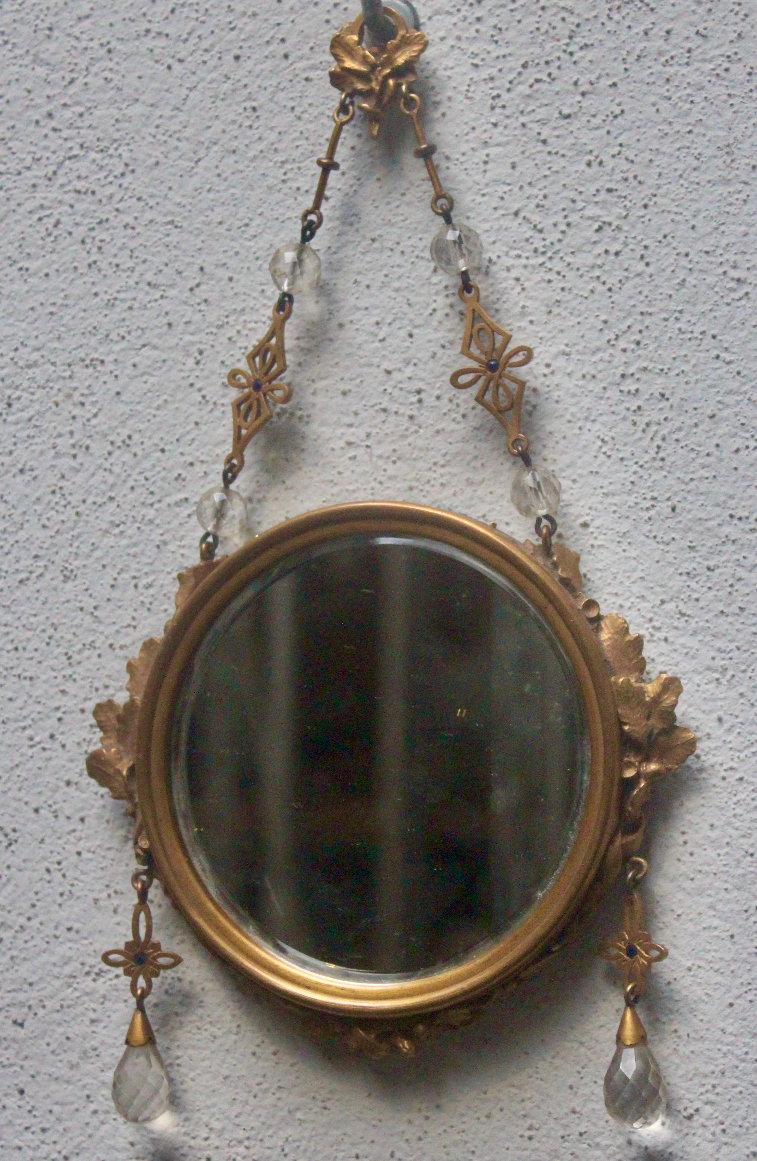 Hanging Mirror and Painted Enamel Plaque by Paul Victor Grandhomme, circa 1890 7