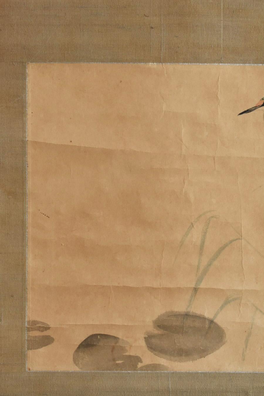 Hanging Scroll Depicting an Old Japanese Kingfisher / Early 20th Century 3