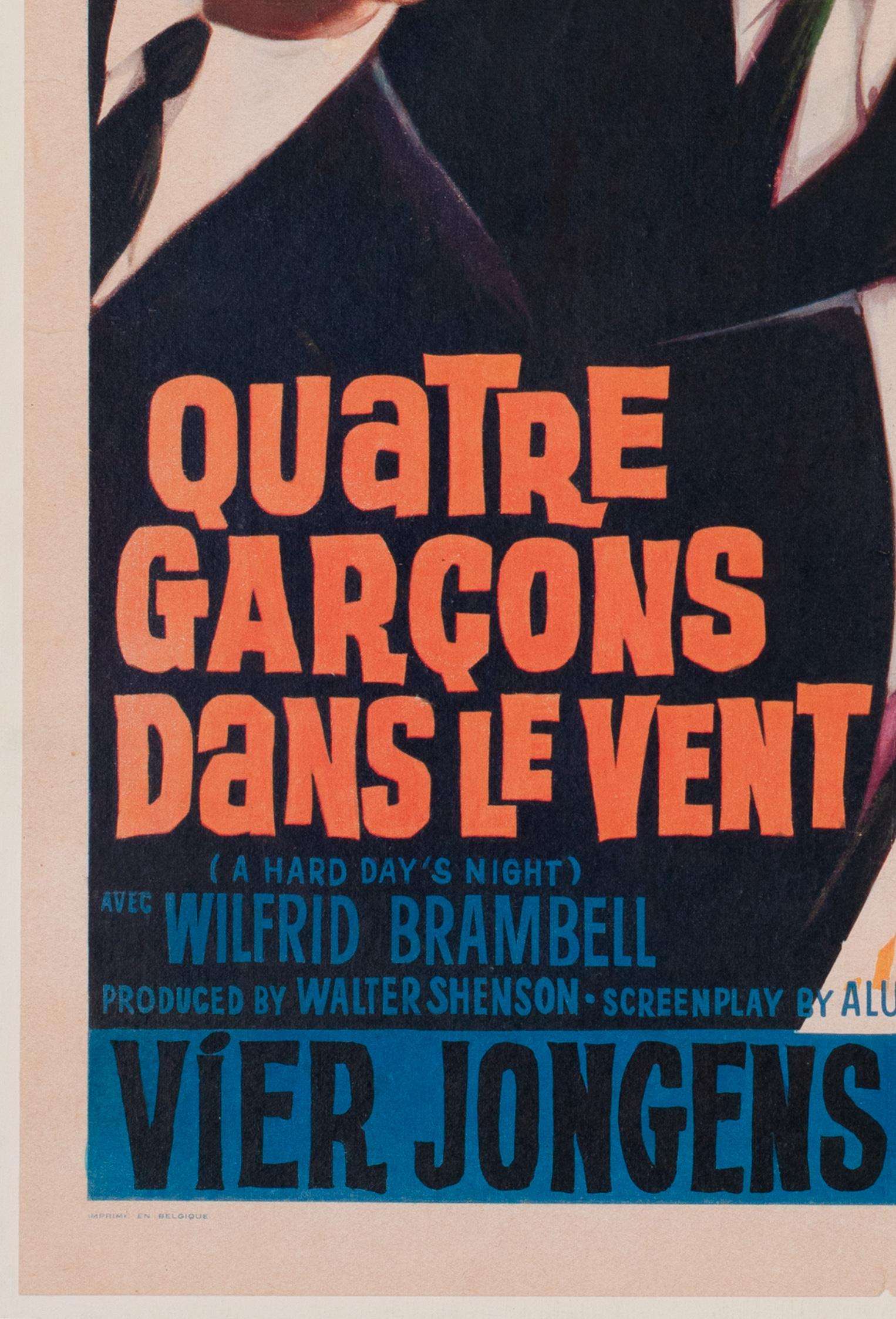 Linen A Hard Day's Night 1964 Belgian Film Poster For Sale
