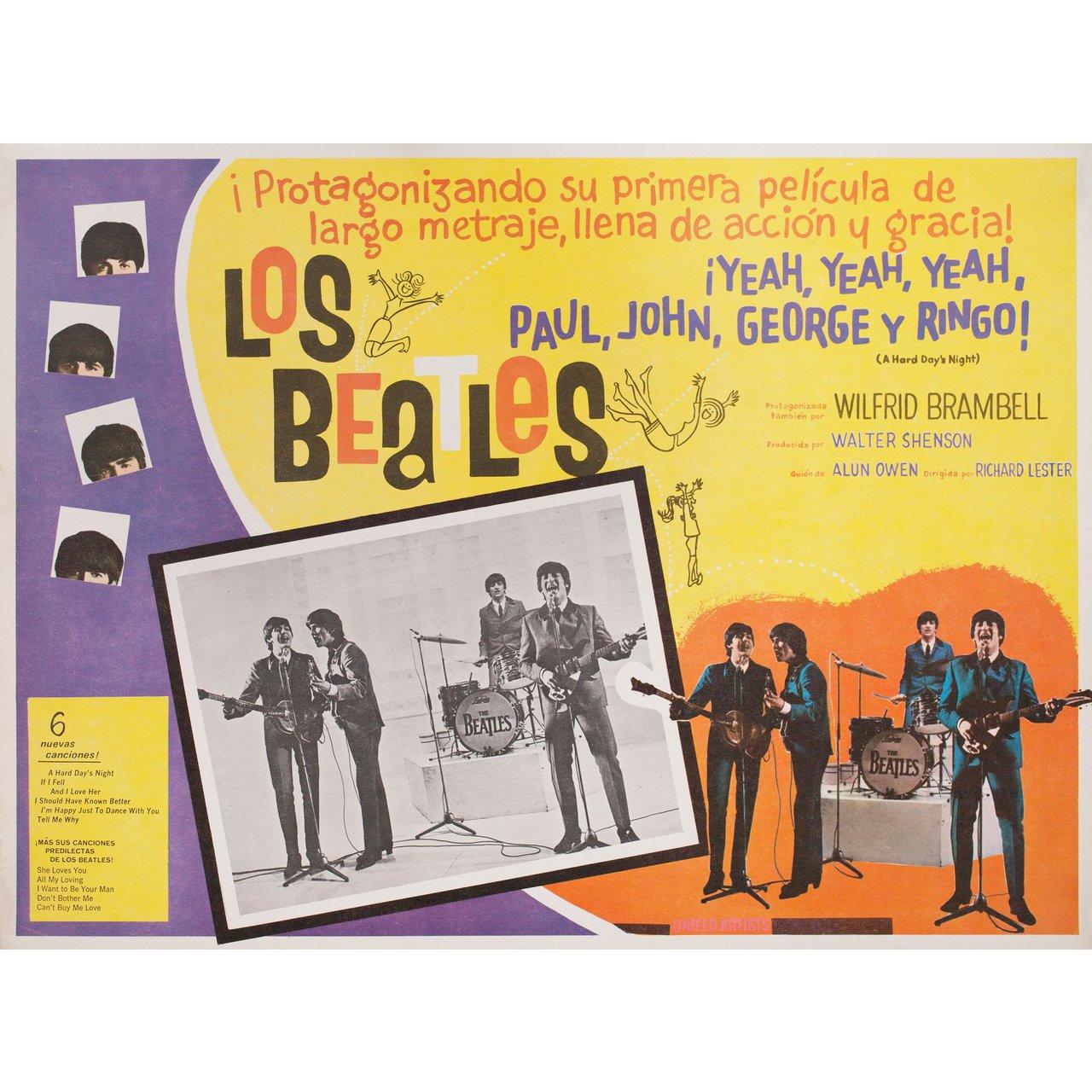 Original 1964 Mexican scene card for the film A Hard Day's Night directed by Richard Lester with The Beatles / John Lennon / Paul McCartney / George Harrison. Fine condition. Please note: the size is stated in inches and the actual size can vary by