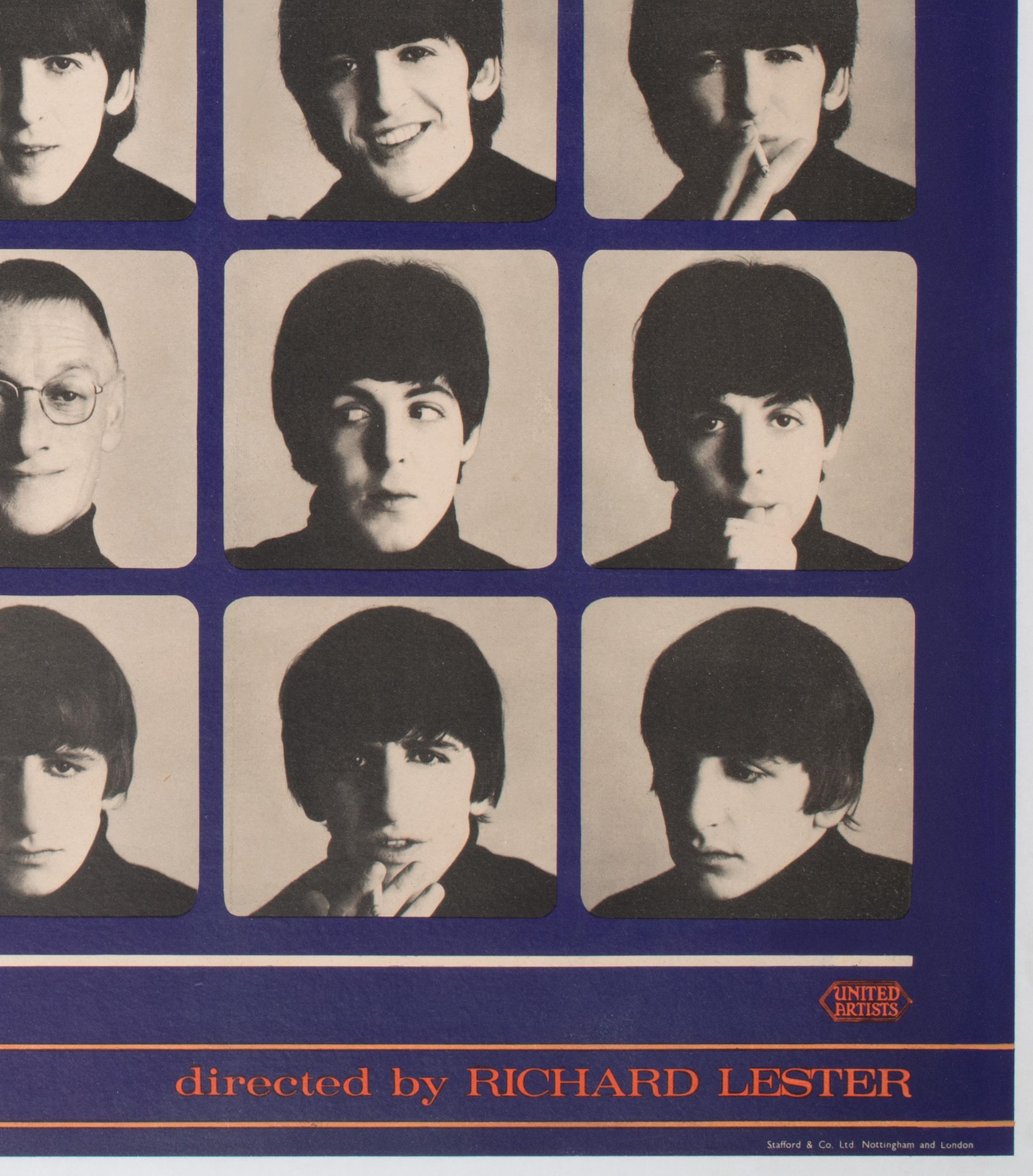 A Hard Day's Night 1964 UK Quad Film Poster, THE BEATLES 2