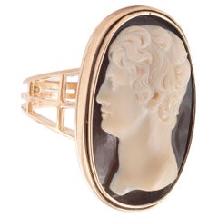 Hardstone Cameo of a Man Ring 19th Century