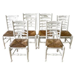 Used A Harlequin Set of 6 Painted English Ladder Back Chairs