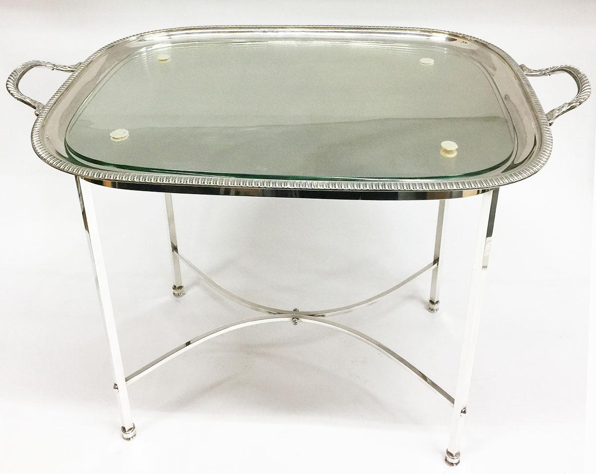Silver Plate Harrison Brothers & Howson English Silver-Plated Tea Table For Sale