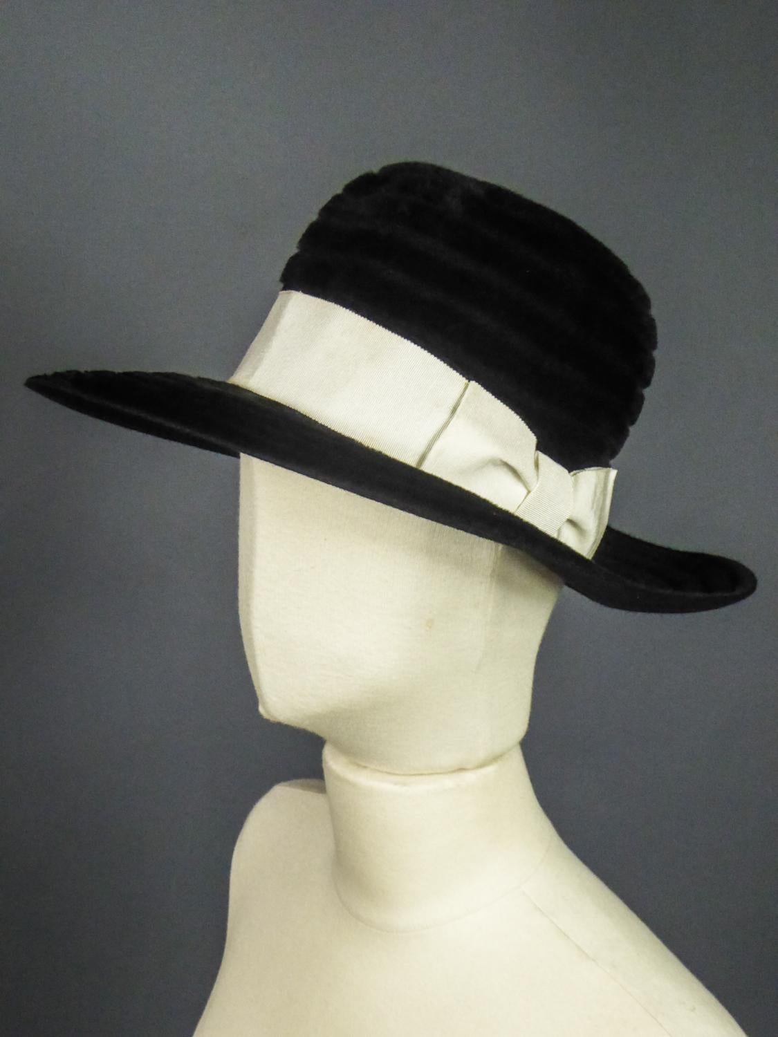 A Harrods Plush Felt Hat by Atelier Lucas - London Circa 1970  For Sale 2