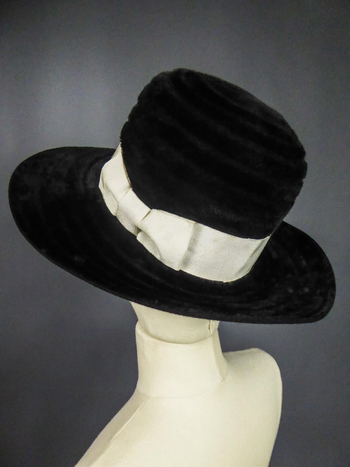 Beige A Harrods Plush Felt Hat by Atelier Lucas - London Circa 1970  For Sale