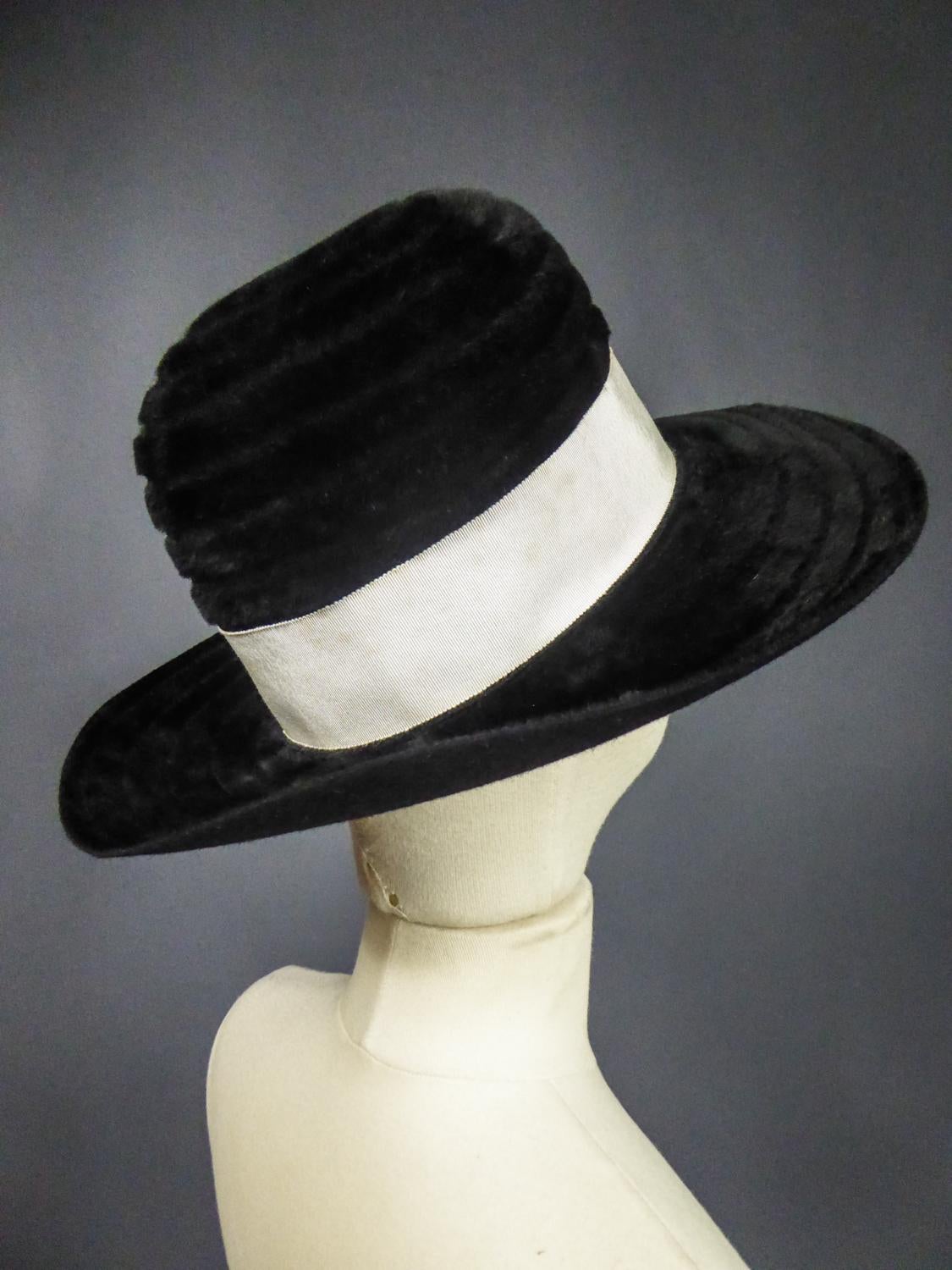 Women's or Men's A Harrods Plush Felt Hat by Atelier Lucas - London Circa 1970  For Sale