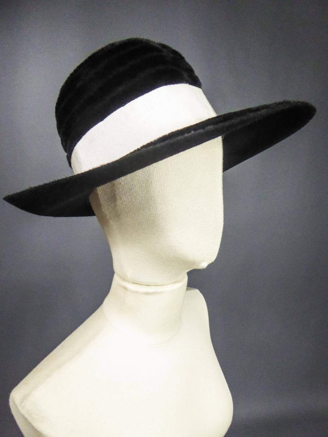 A Harrods Plush Felt Hat by Atelier Lucas - London Circa 1970  For Sale 1