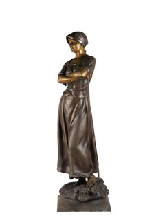 A Harvesting Girl Statue by A . J . Scotte, 1885-1905