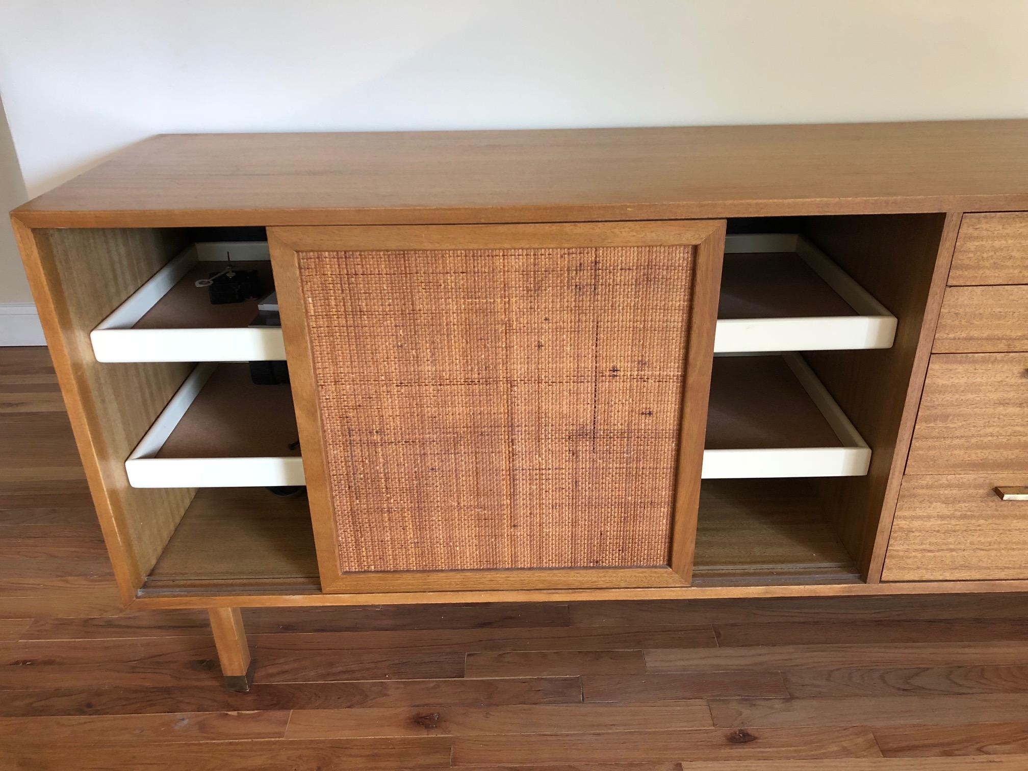 Harvey Probber Credenza with Caned Panels 1