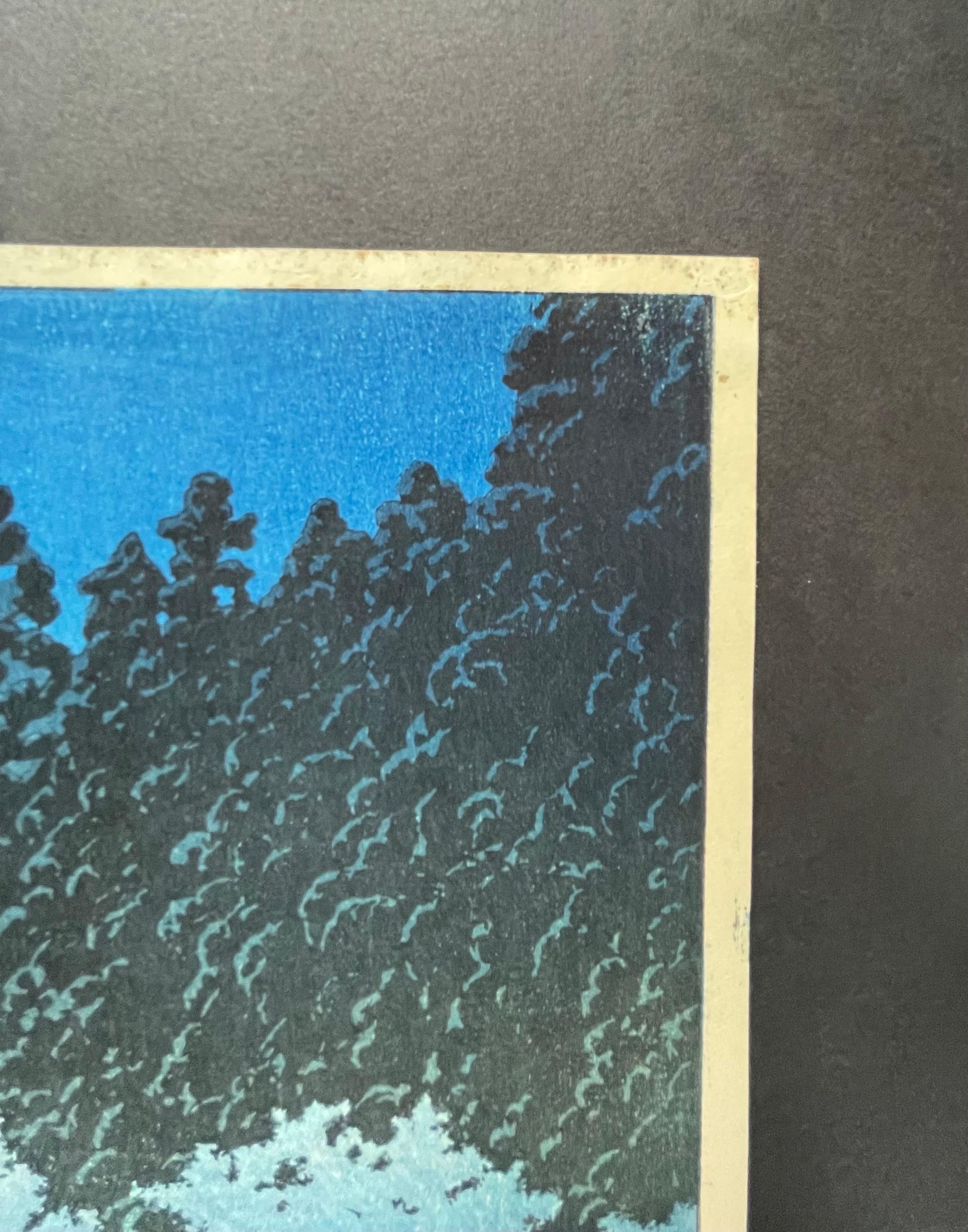 The Title of this Hasui Kawase Block Print is “Spring Night at Inogashira”. 
(Inokashira no haru no yoru) 
Ca. 1931
This is a rare print of his, unlike other motives of his that come up more frequent on the open market this one is a hard to find