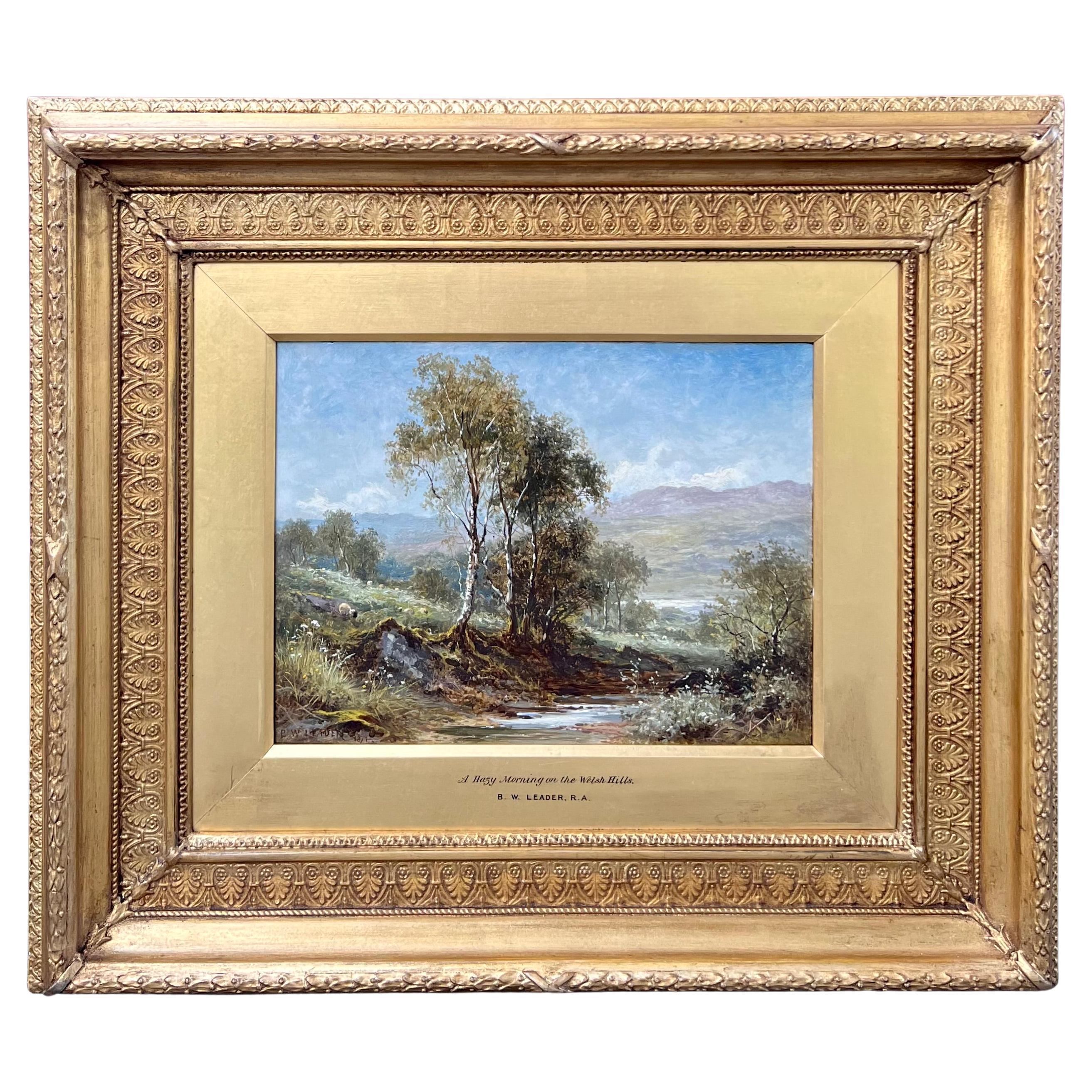 "A Hazy Morning on the Welsh Hills" by Benjamin Williams Leader For Sale