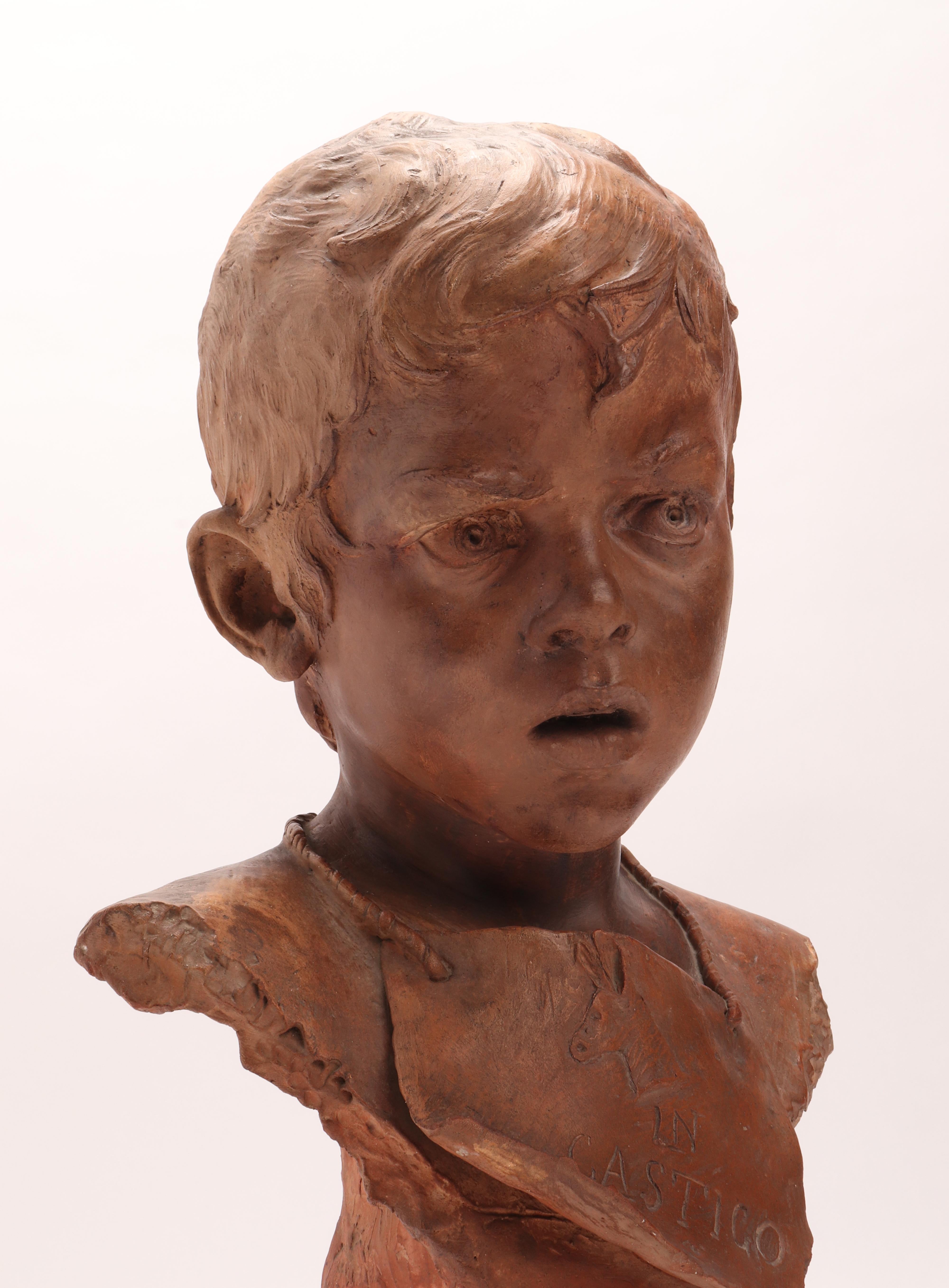 Head of a Young Roguish Child by Francesco Griffo, Italy 1900 1