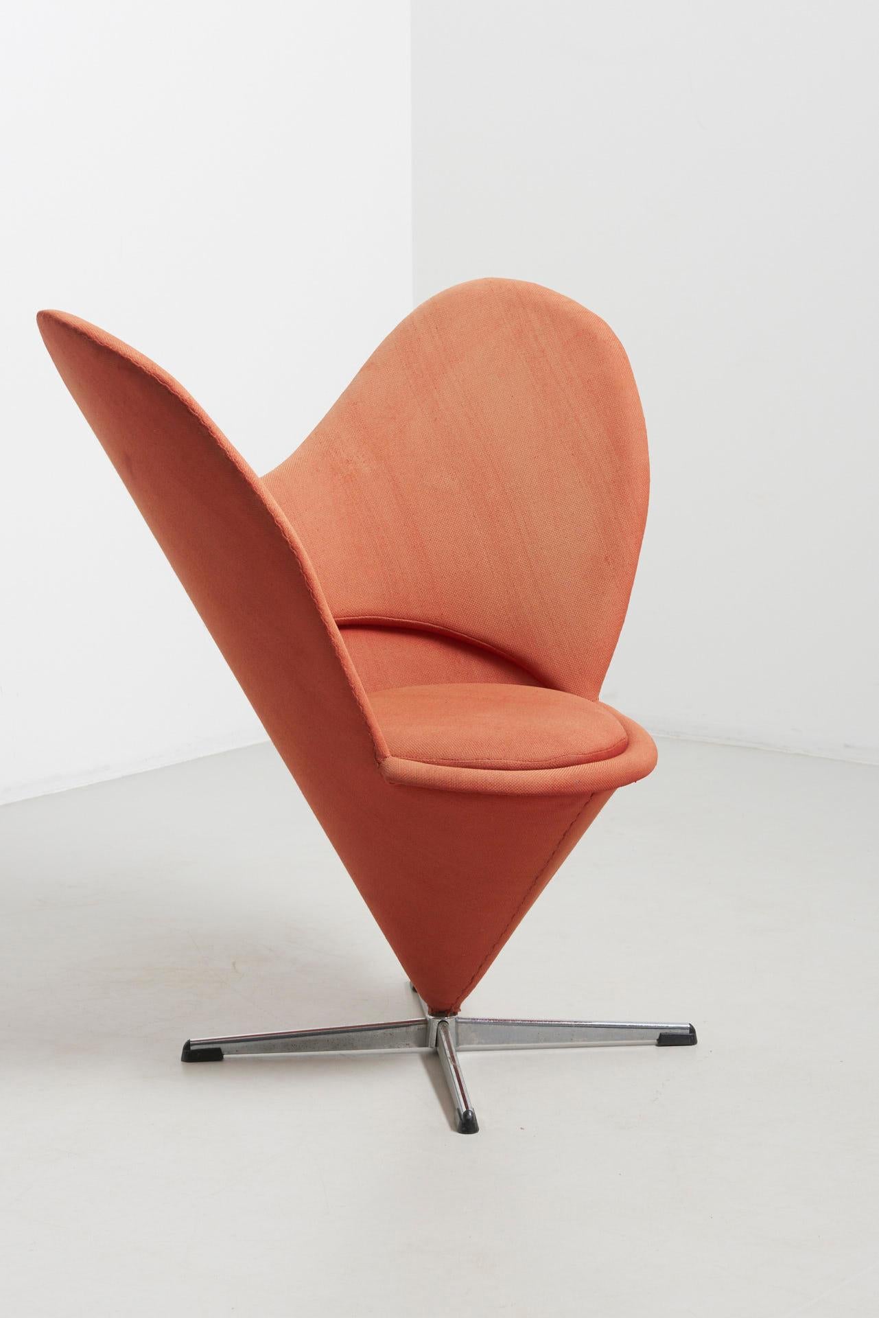 Mid-Century Modern Chaise conique en forme de cœur - Verner Panton en vente