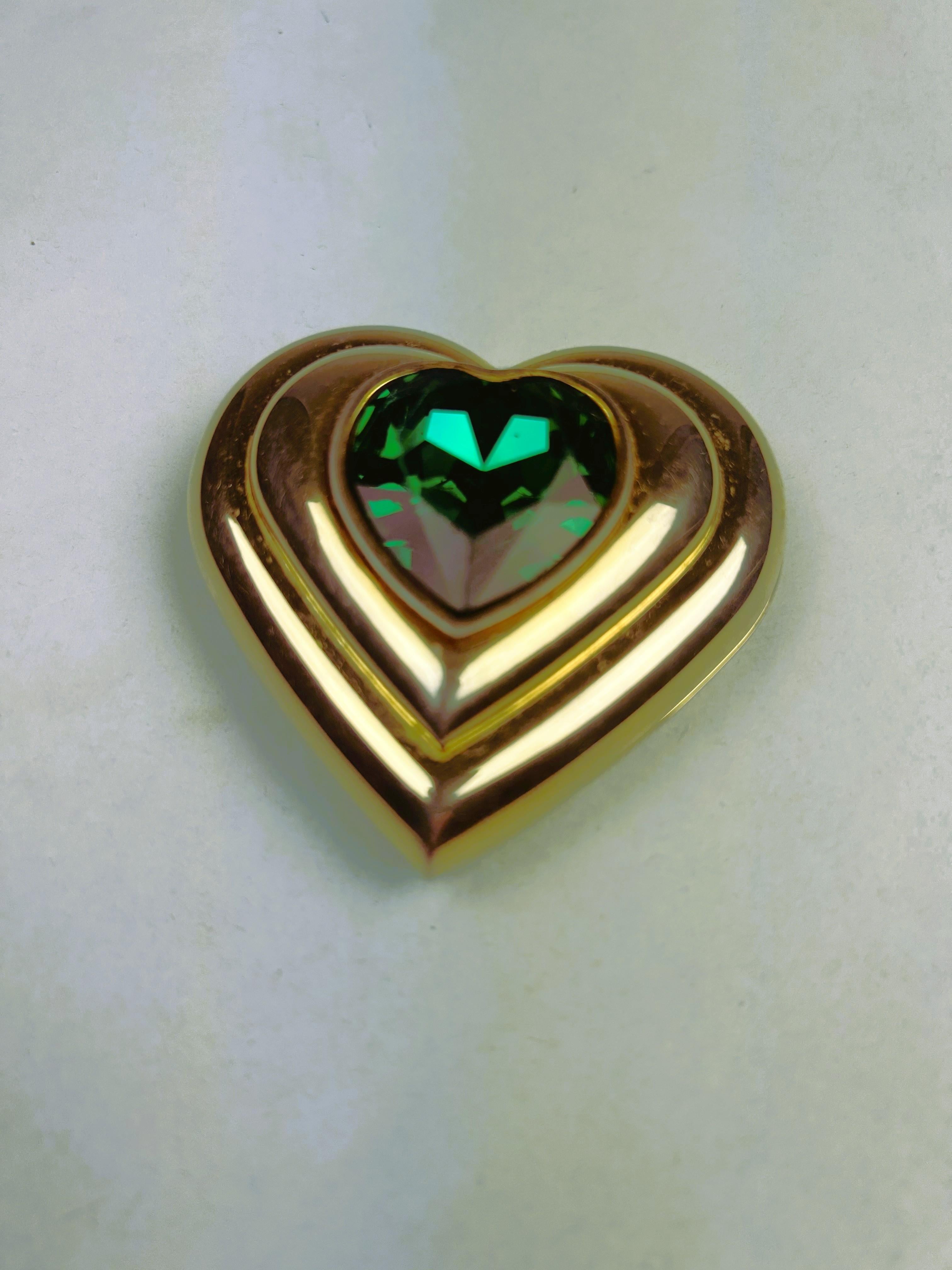 Aesthetic Movement A Heart, Yves Saint Laurent jewellery powder compact by Robert Goossens C. 1980 For Sale