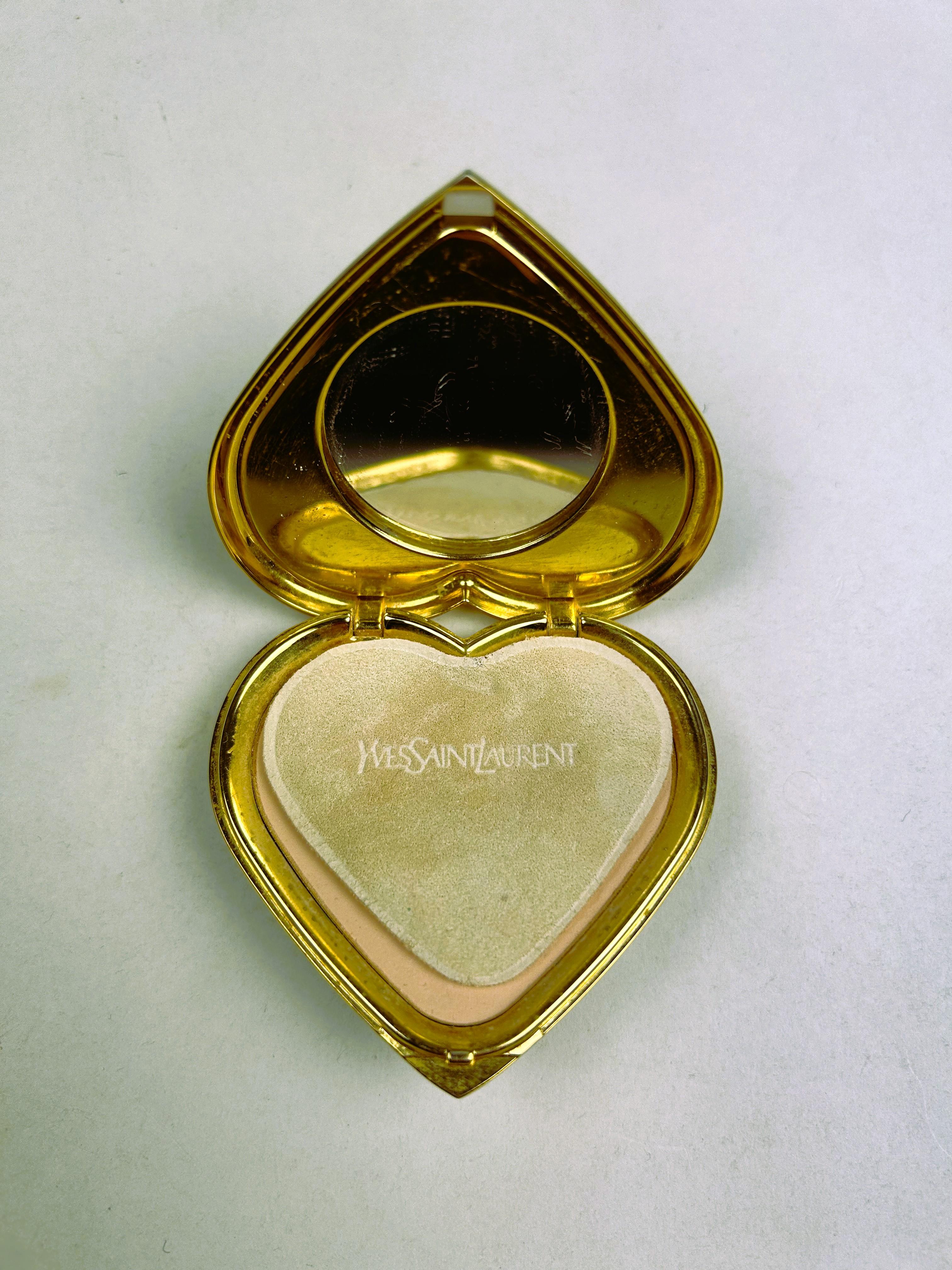 Women's A Heart, Yves Saint Laurent jewellery powder compact by Robert Goossens C. 1980 For Sale