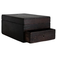 Heavily Patinated Early Meiji Period Japanese Wabi Sabi Storage Box & Drawer