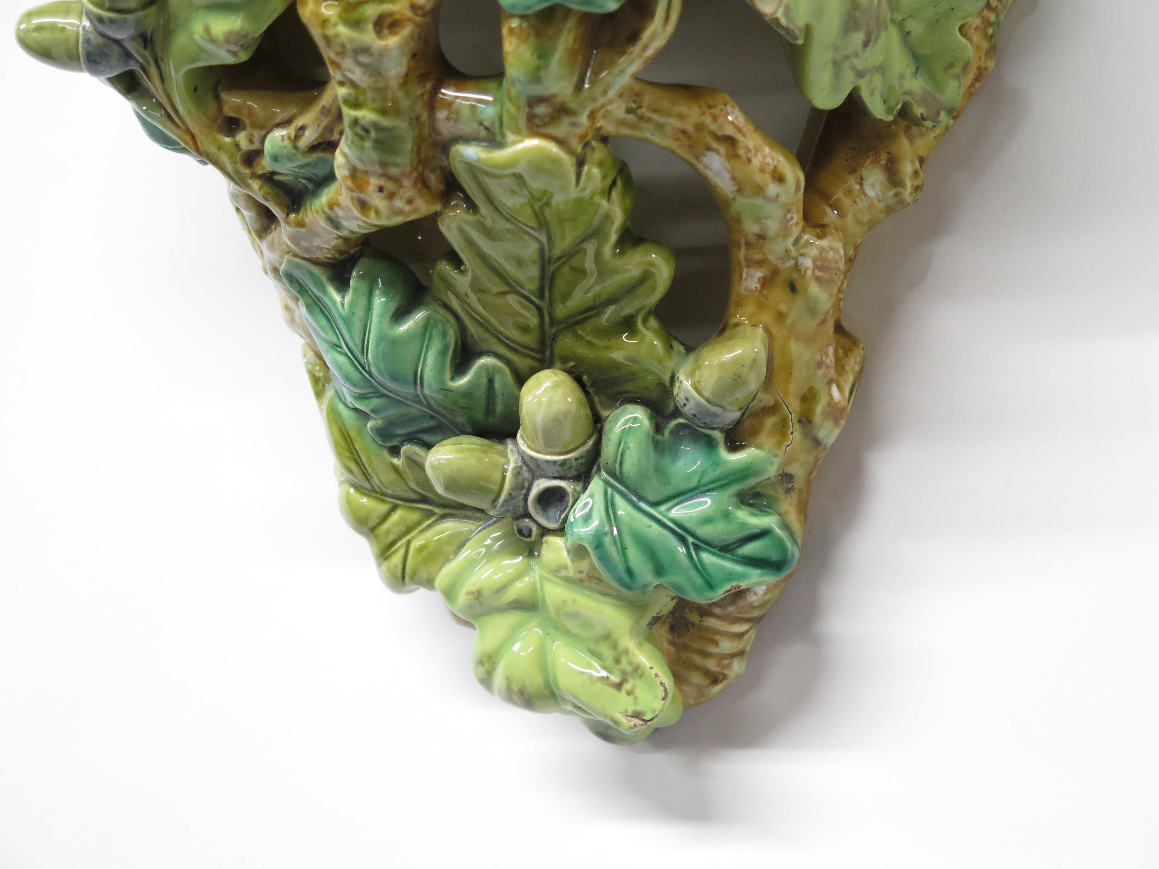 Victorian Majolica Bracket by William Brownfield & Sons For Sale