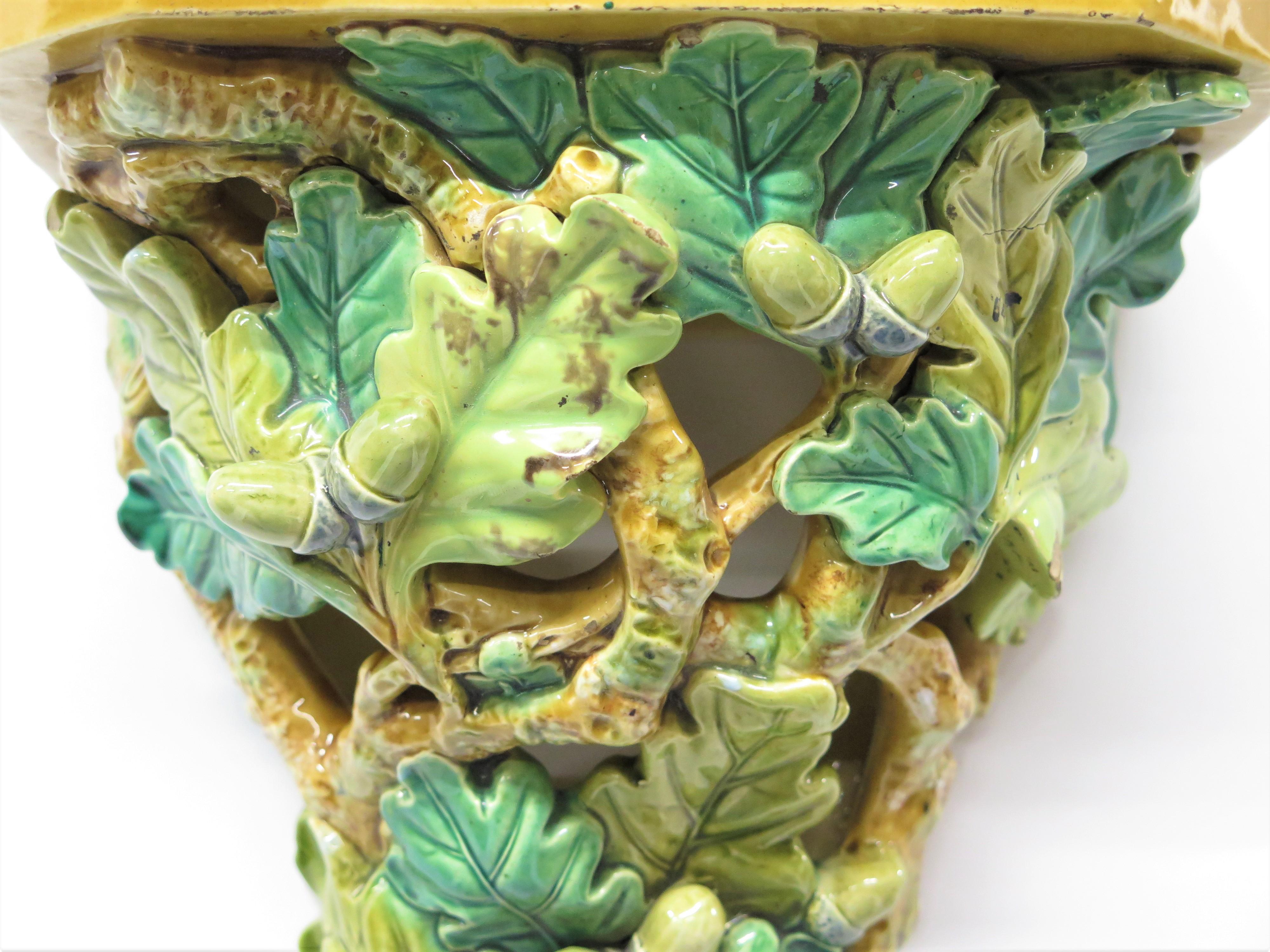 English Majolica Bracket by William Brownfield & Sons For Sale