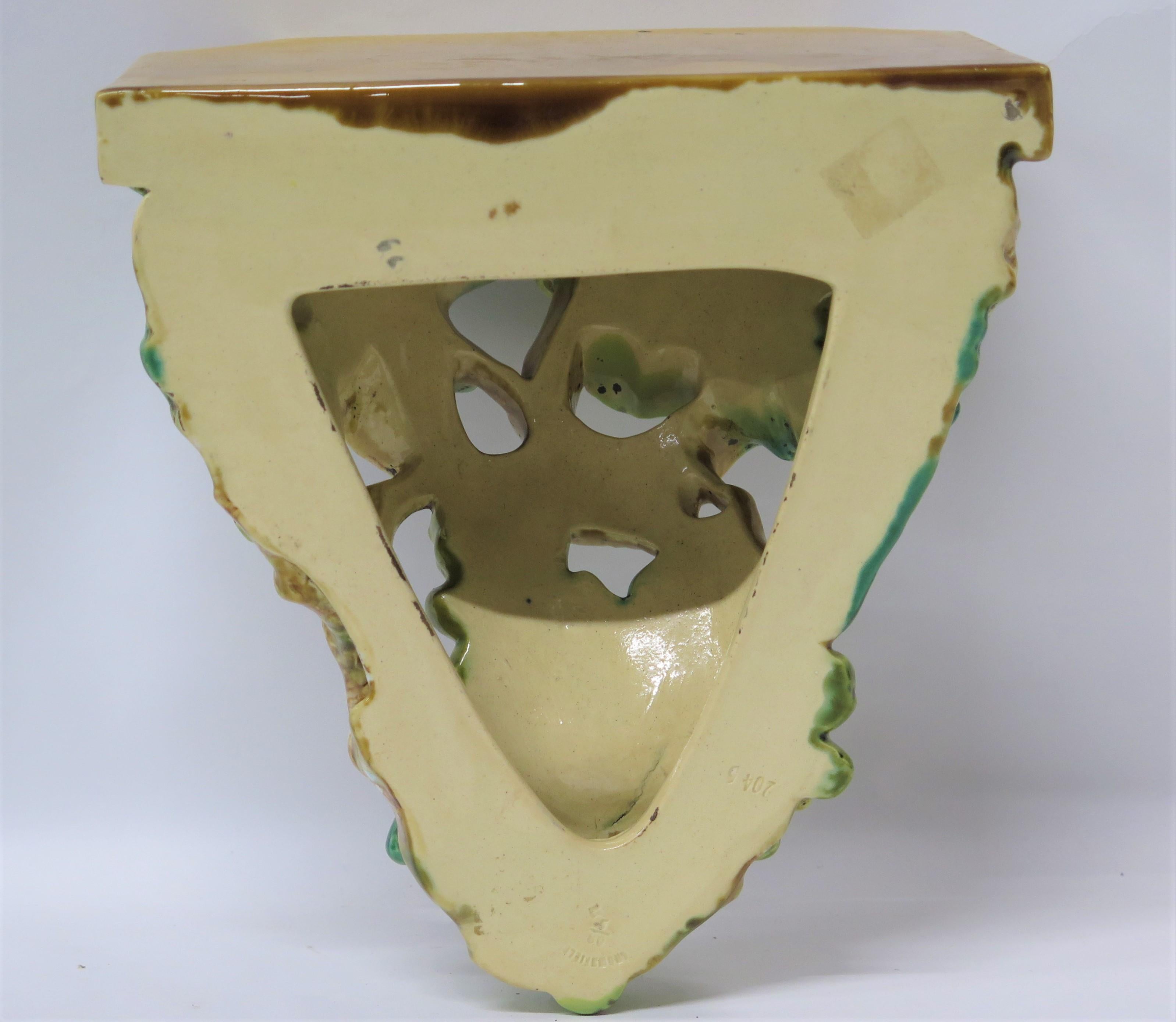 19th Century Majolica Bracket by William Brownfield & Sons For Sale