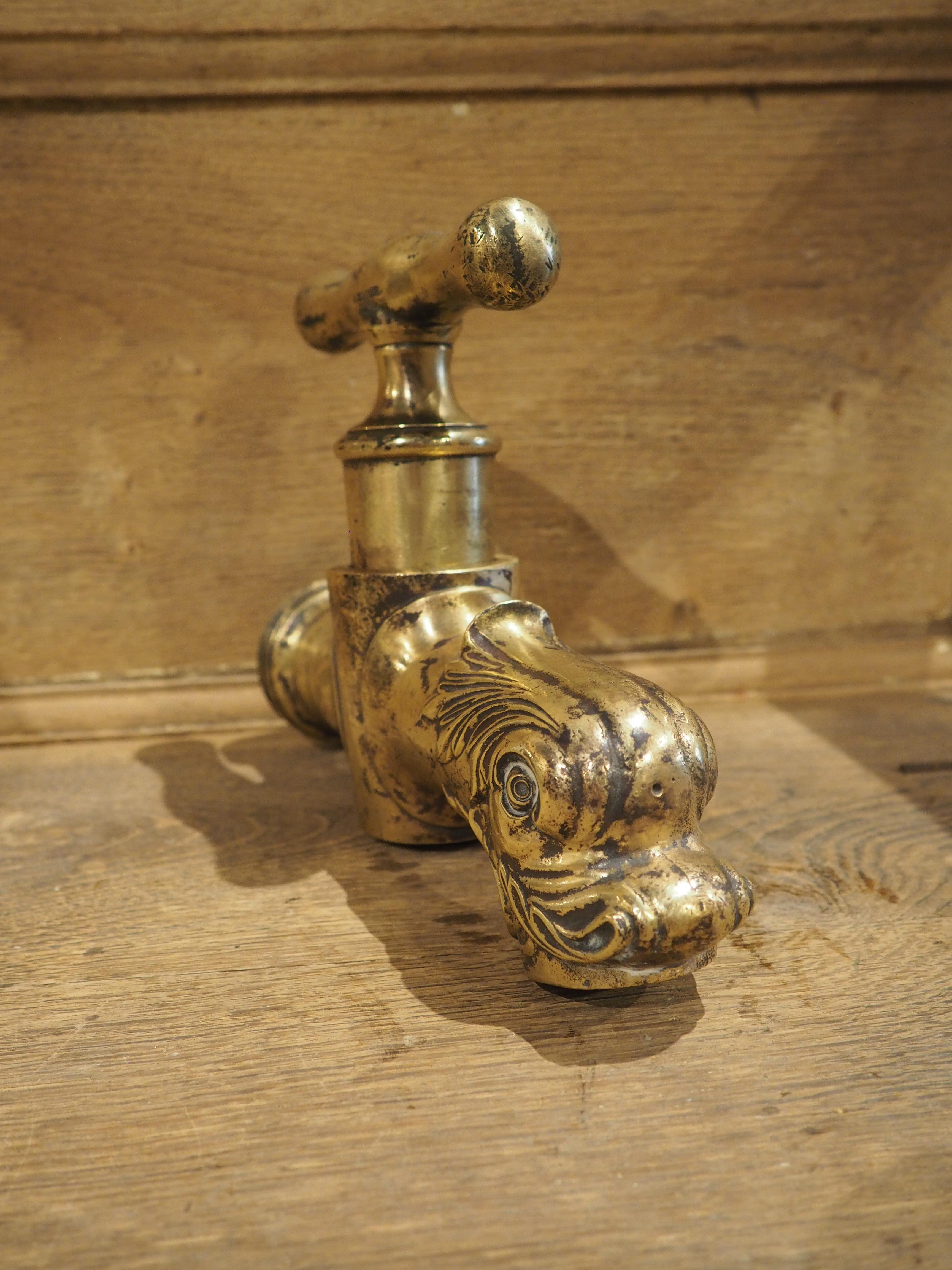 A Heavy Circa 1850 French Gilt Bronze Dolphin Form Fountain Spout For Sale 5