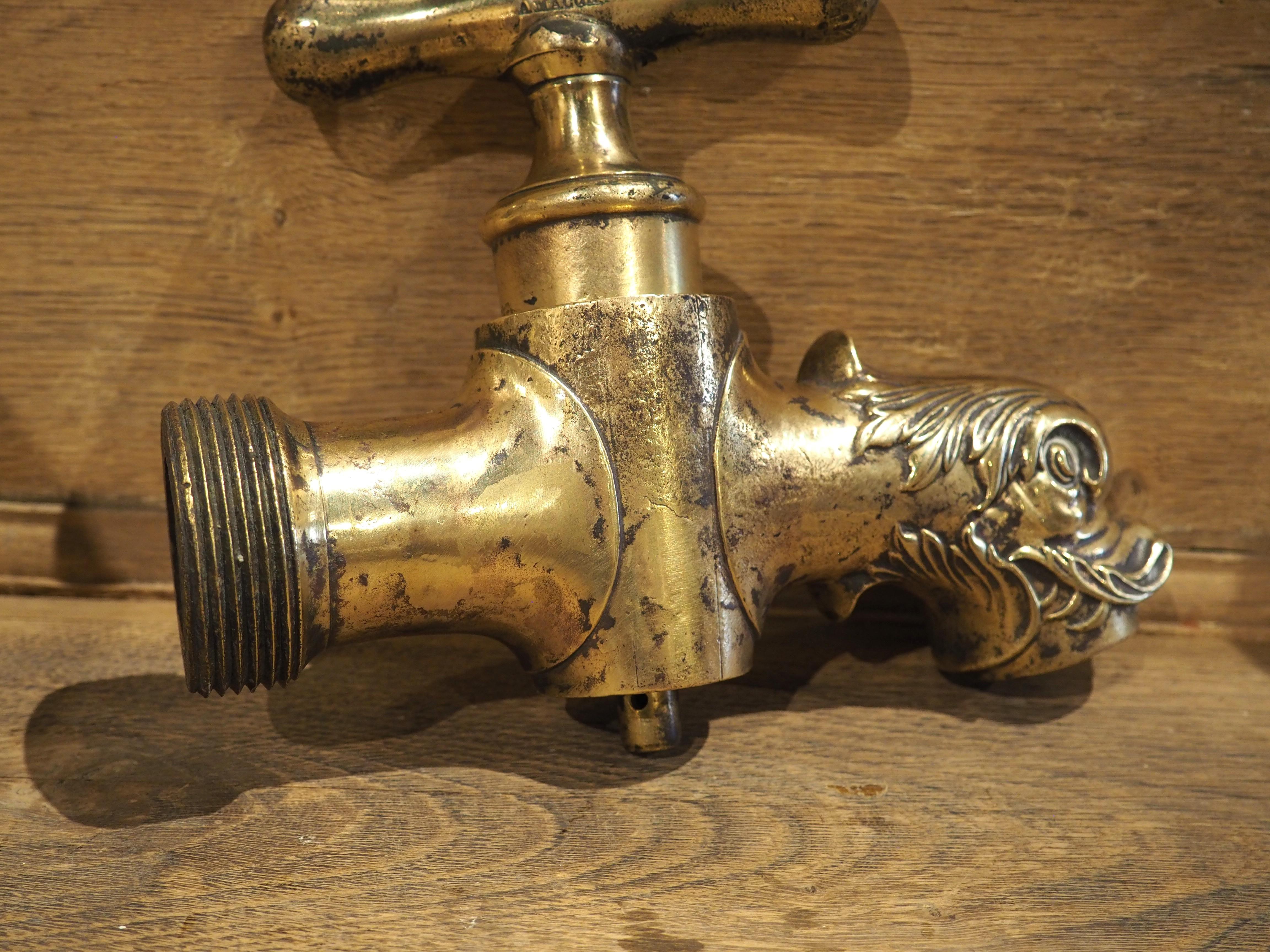 A Heavy Circa 1850 French Gilt Bronze Dolphin Form Fountain Spout For Sale 2