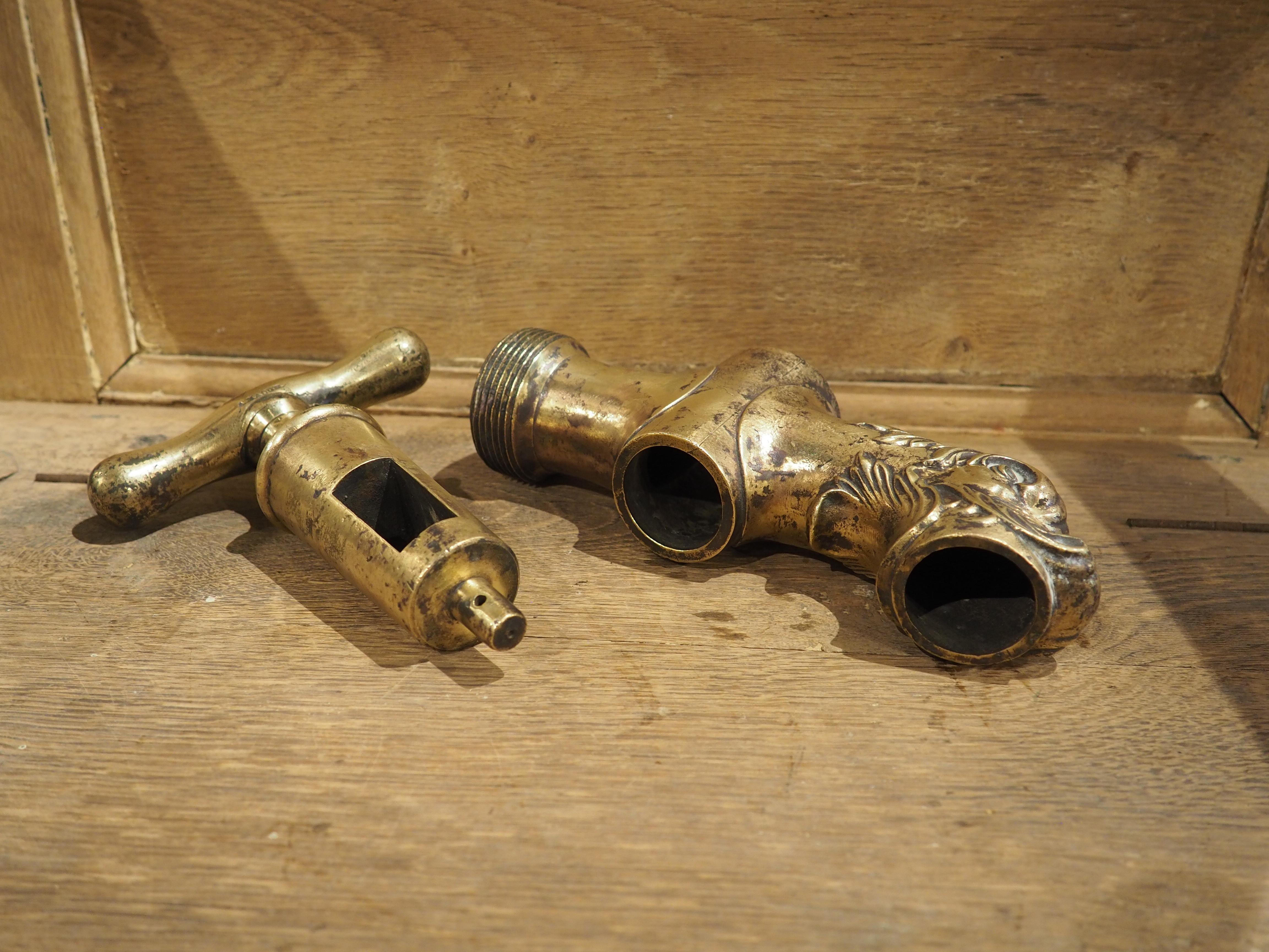A Heavy Circa 1850 French Gilt Bronze Dolphin Form Fountain Spout For Sale 3