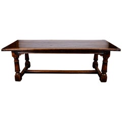 Heavy Oak Refectory Table in the 17th Century Style, Mid-20th Century