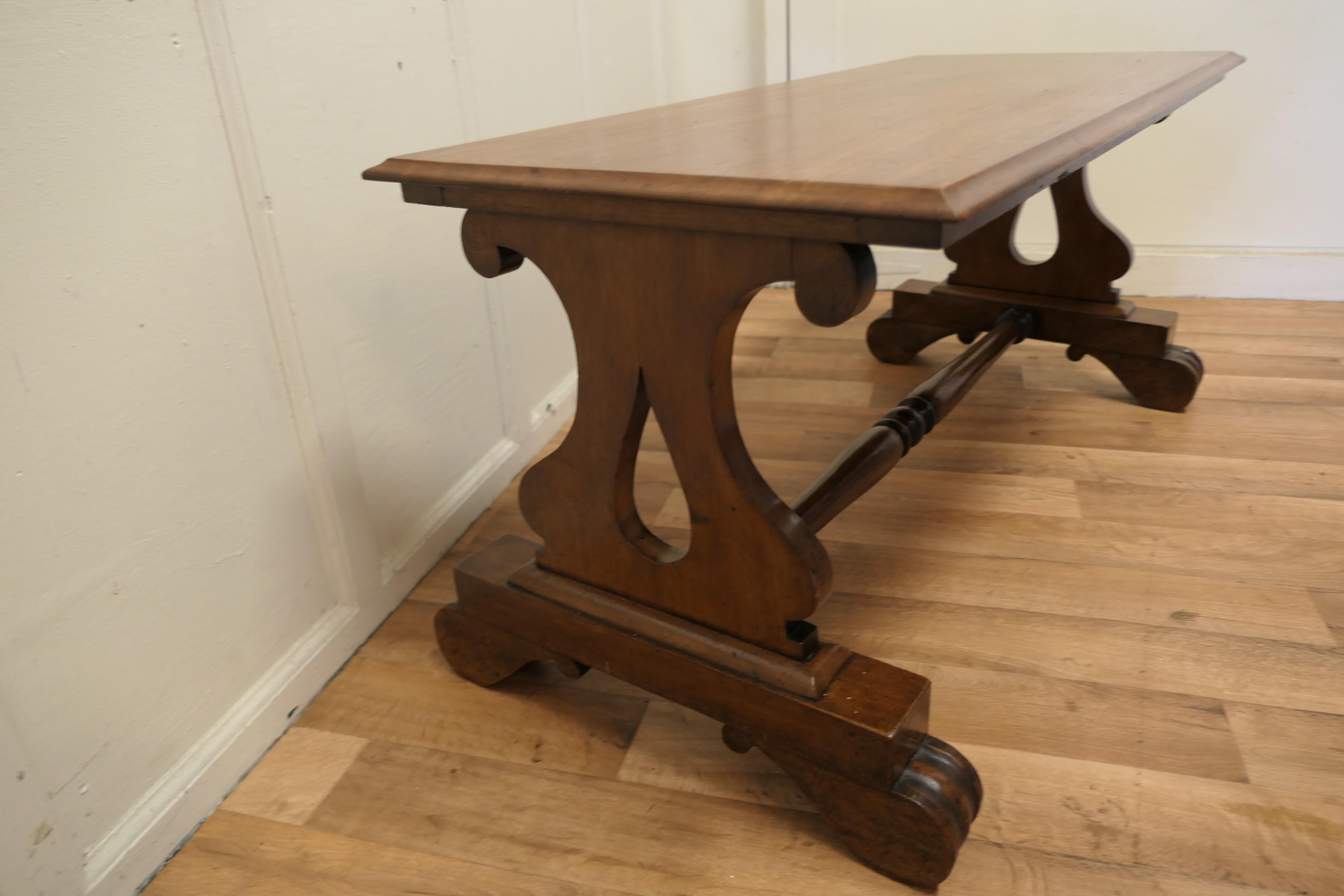 20th Century Heavy Walnut Coffee Table For Sale