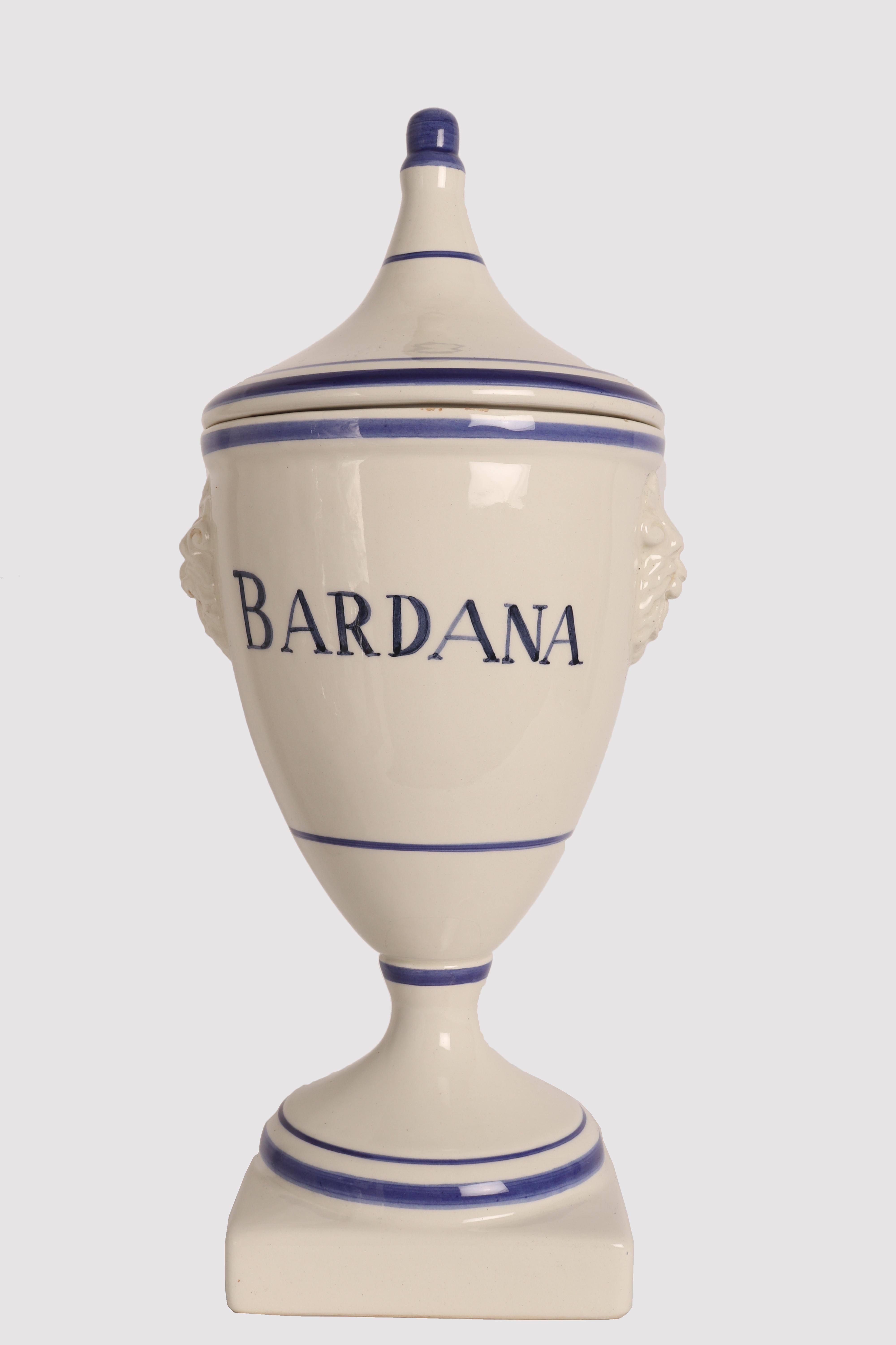 19th Century Herbalist Pharmacy Ceramic Jars, Italy, 1890 For Sale